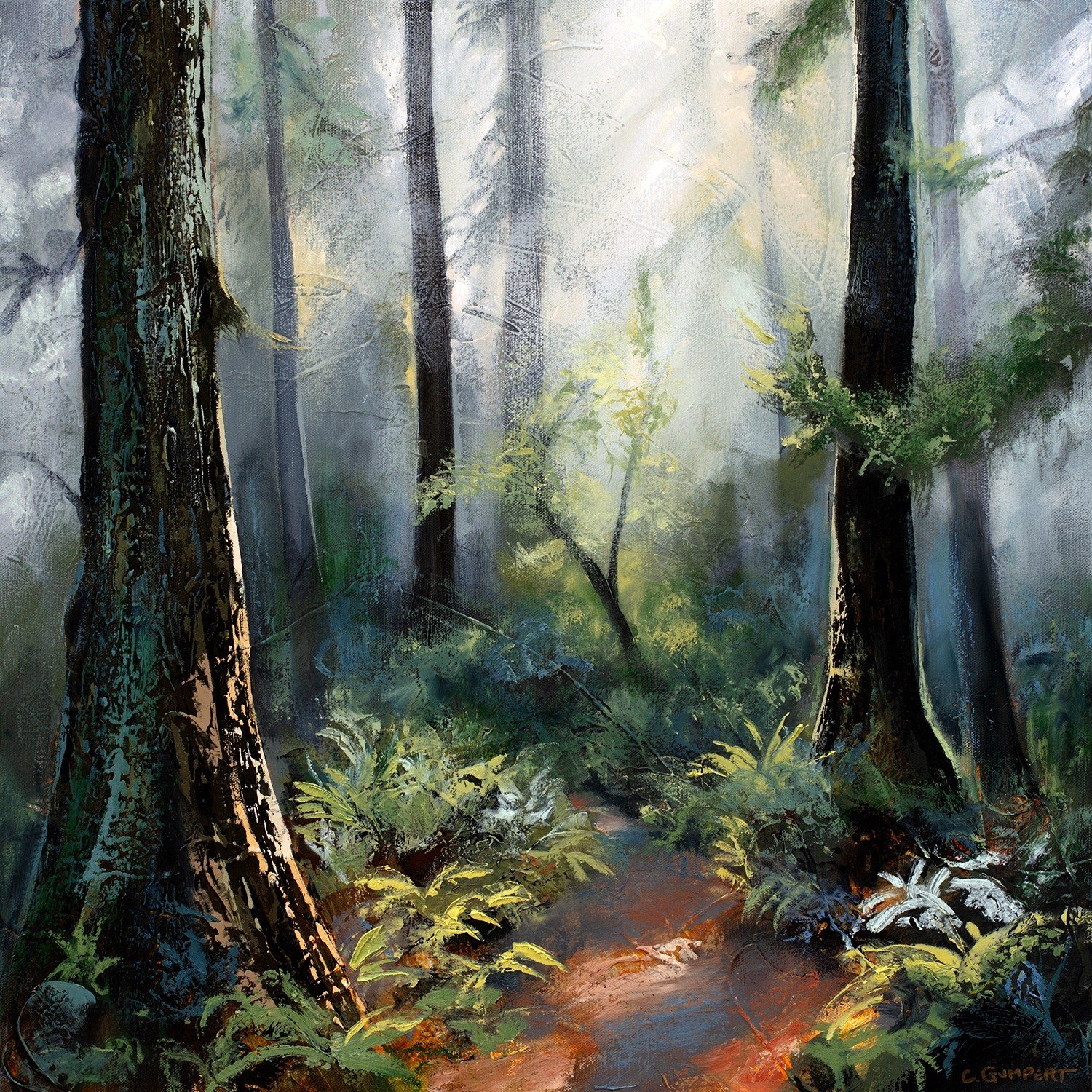 Chuck Gumpert 
 Forest Walk 13  
24x24 
oil & mixed media 
$2,100