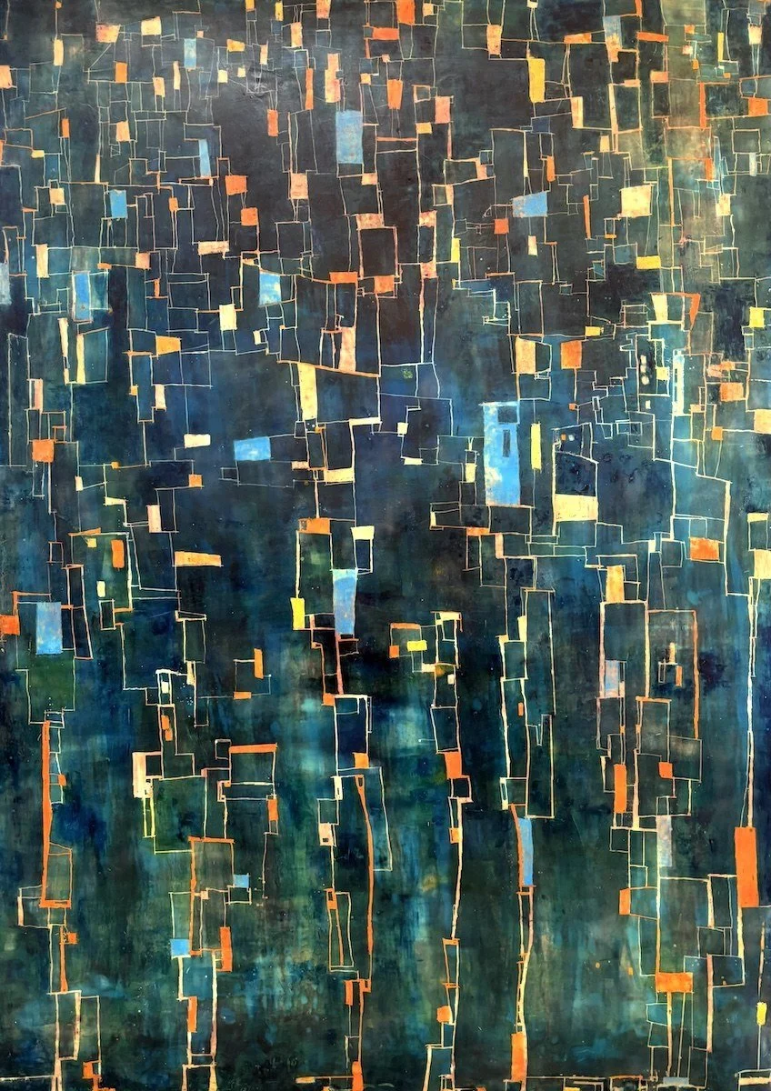 Jay Lazerwitz 
 Sky Dance II  
42x30 
encaustic and oil 
$3,300