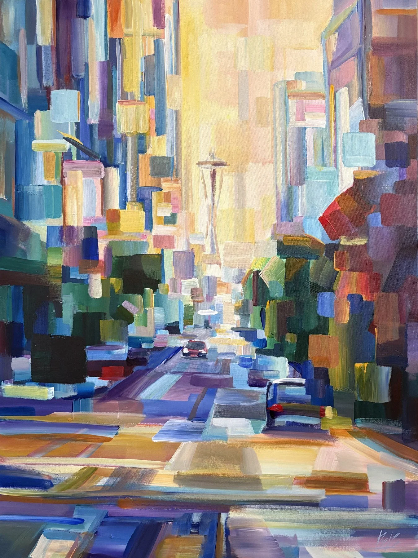 Brooke Borcherding 
 Sixth St. Steeple 2  
40x30 
acrylic on canvas 
$2,900
