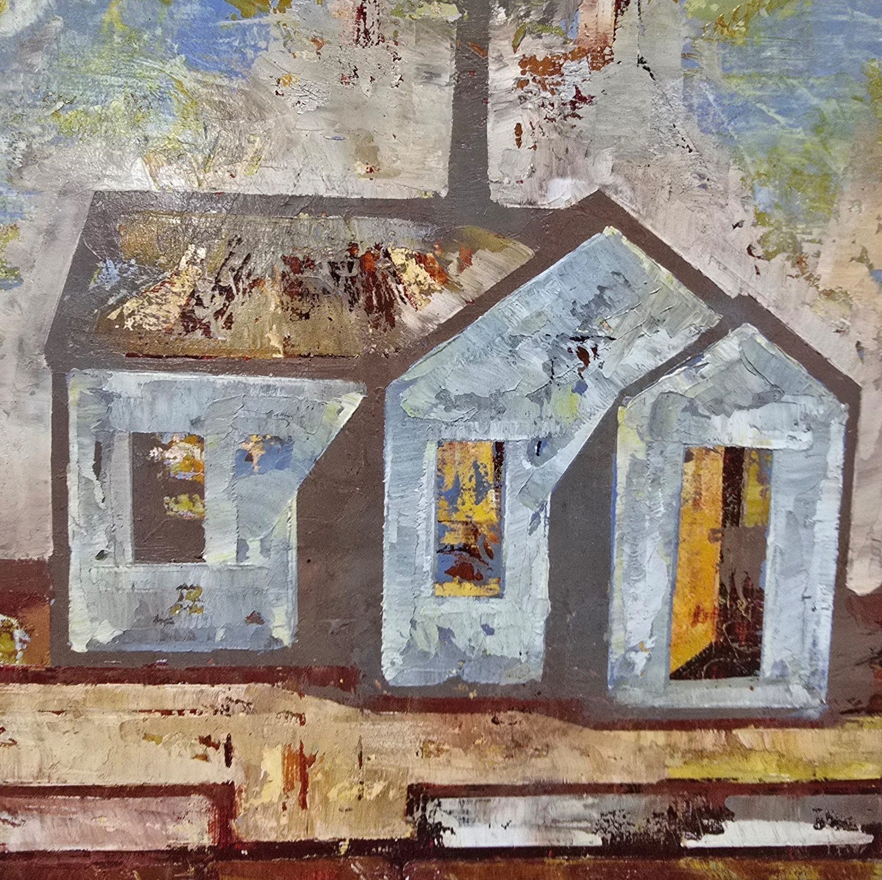 Garreth Schuh 
 Blue House  
8x8 
oil on plywood 
$300