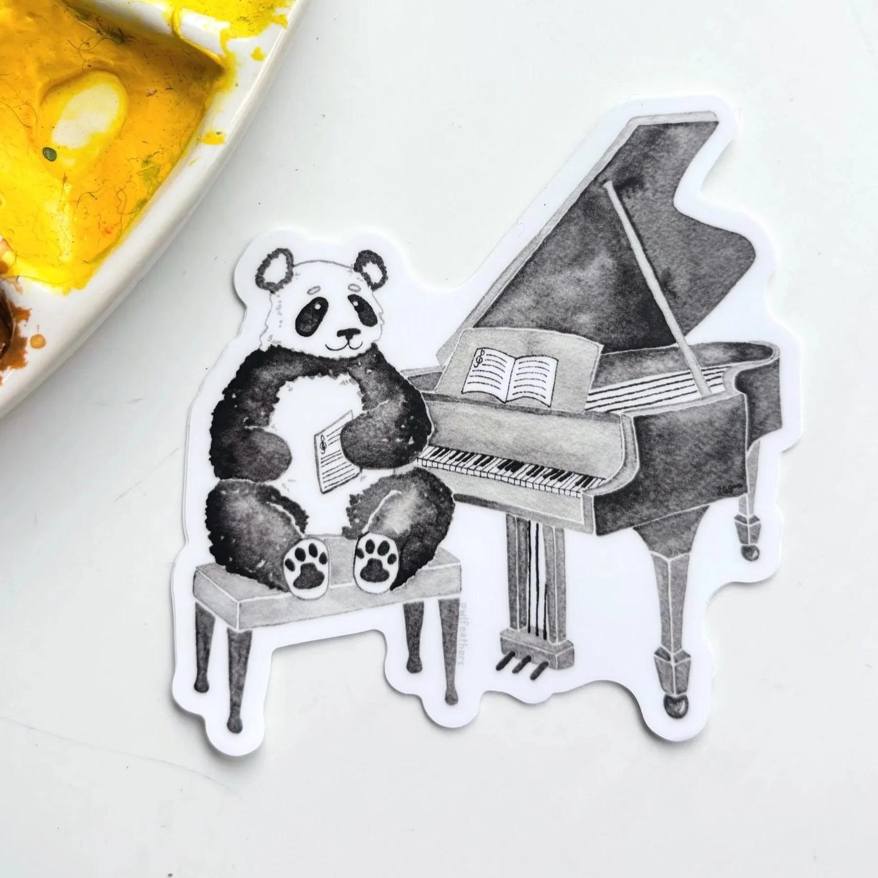 Panda Piano Sticker