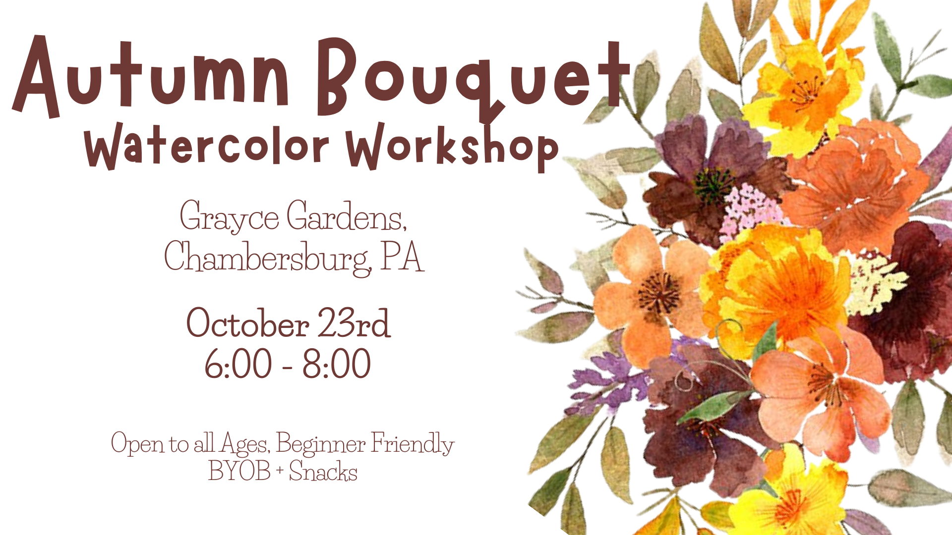 Autumn Bouquet Watercolor Workshop