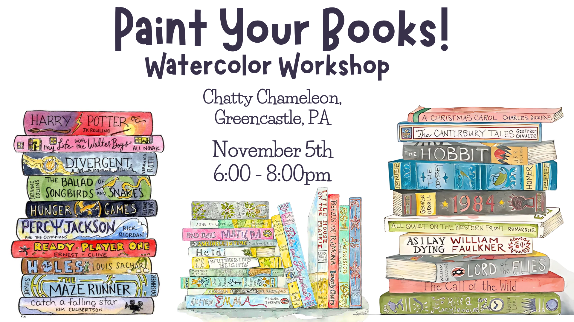 Paint Your Books Watercolor Workshop