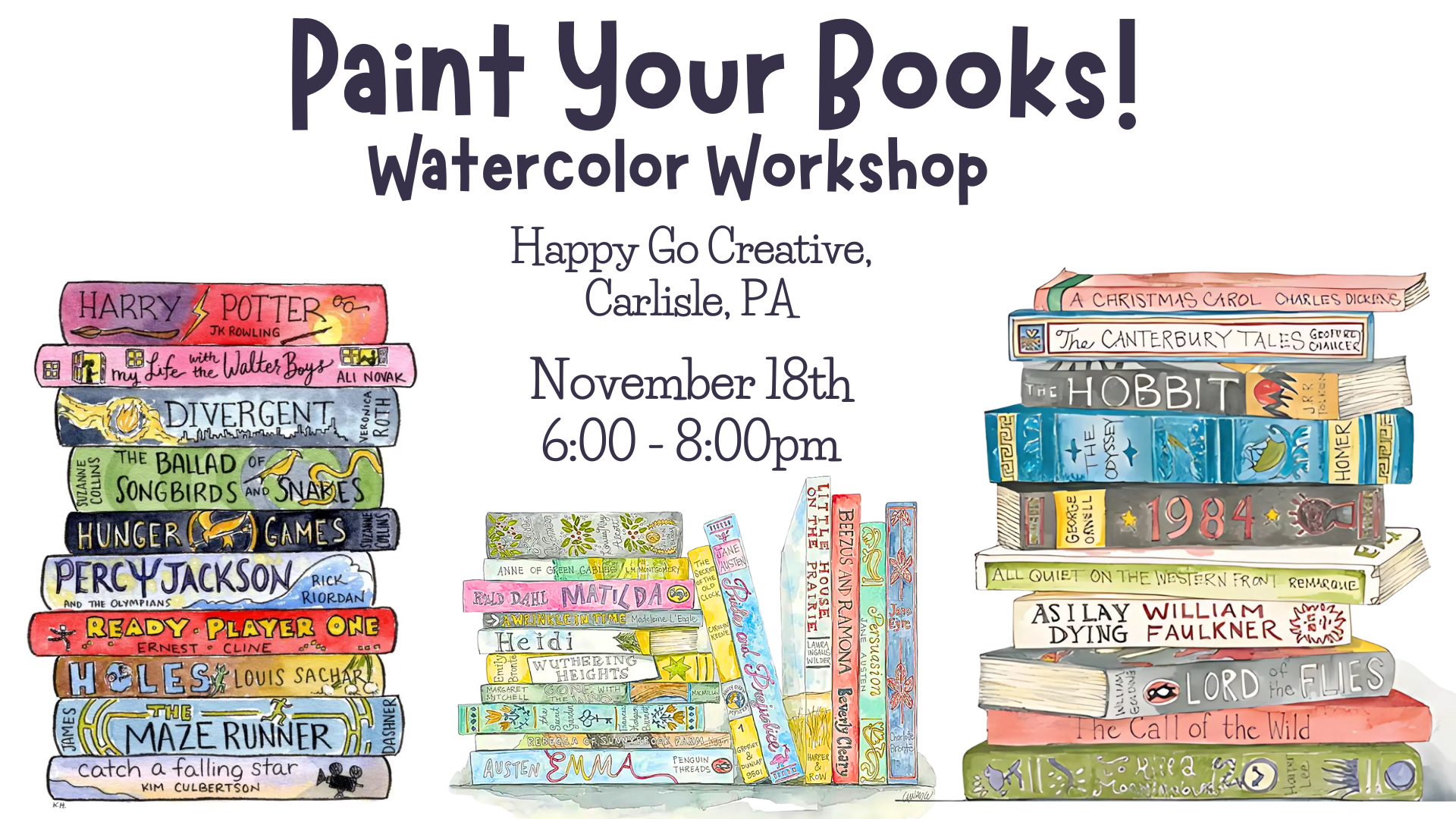 Paint Your Books Watercolor Workshop