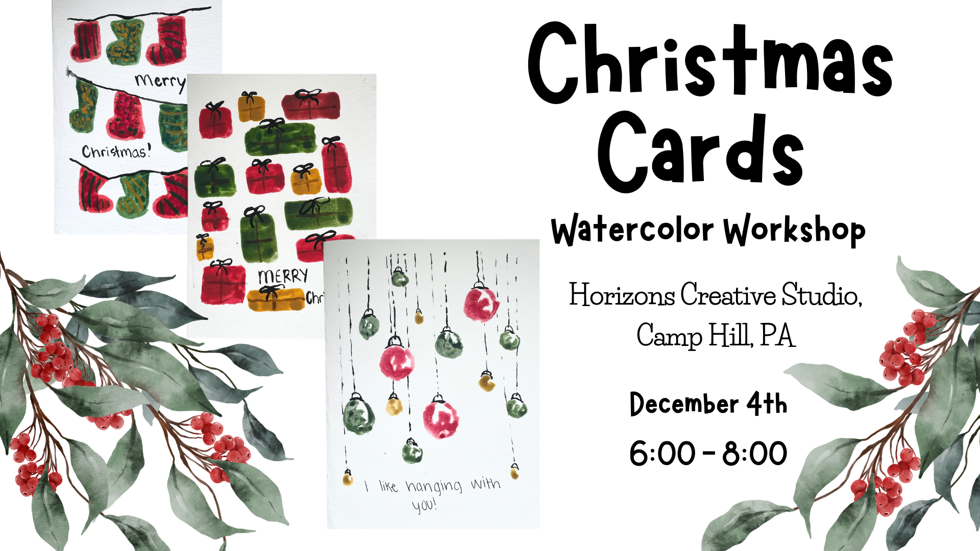 Christmas Cards Watercolor Workshop