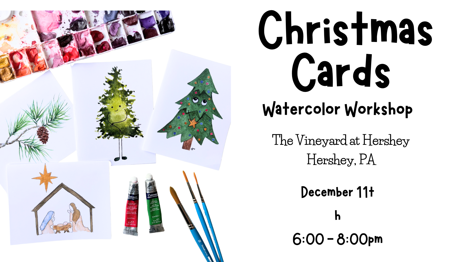Christmas Cards Watercolor Workshop