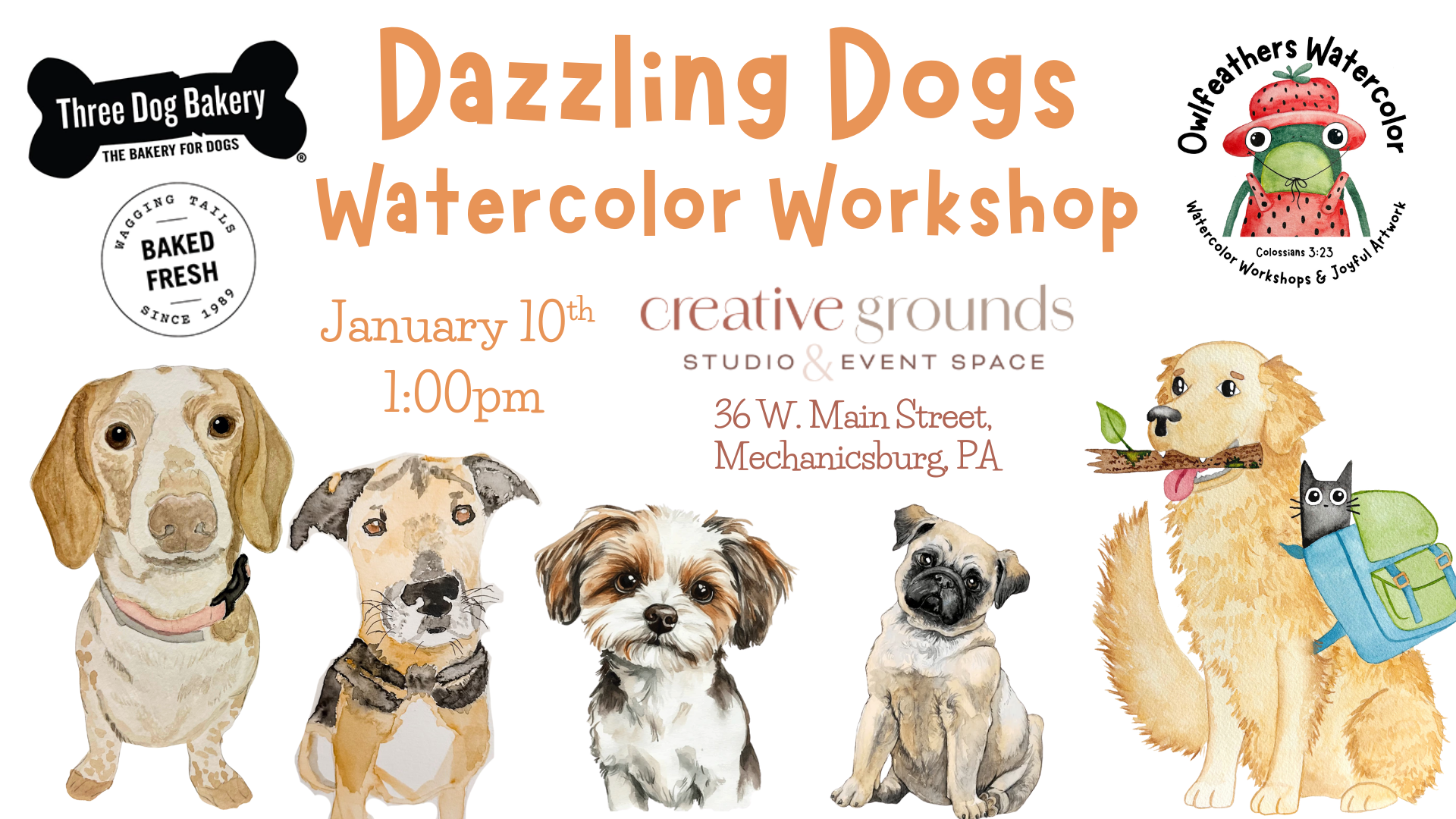 Dazzling Dogs Watercolor Workshop
