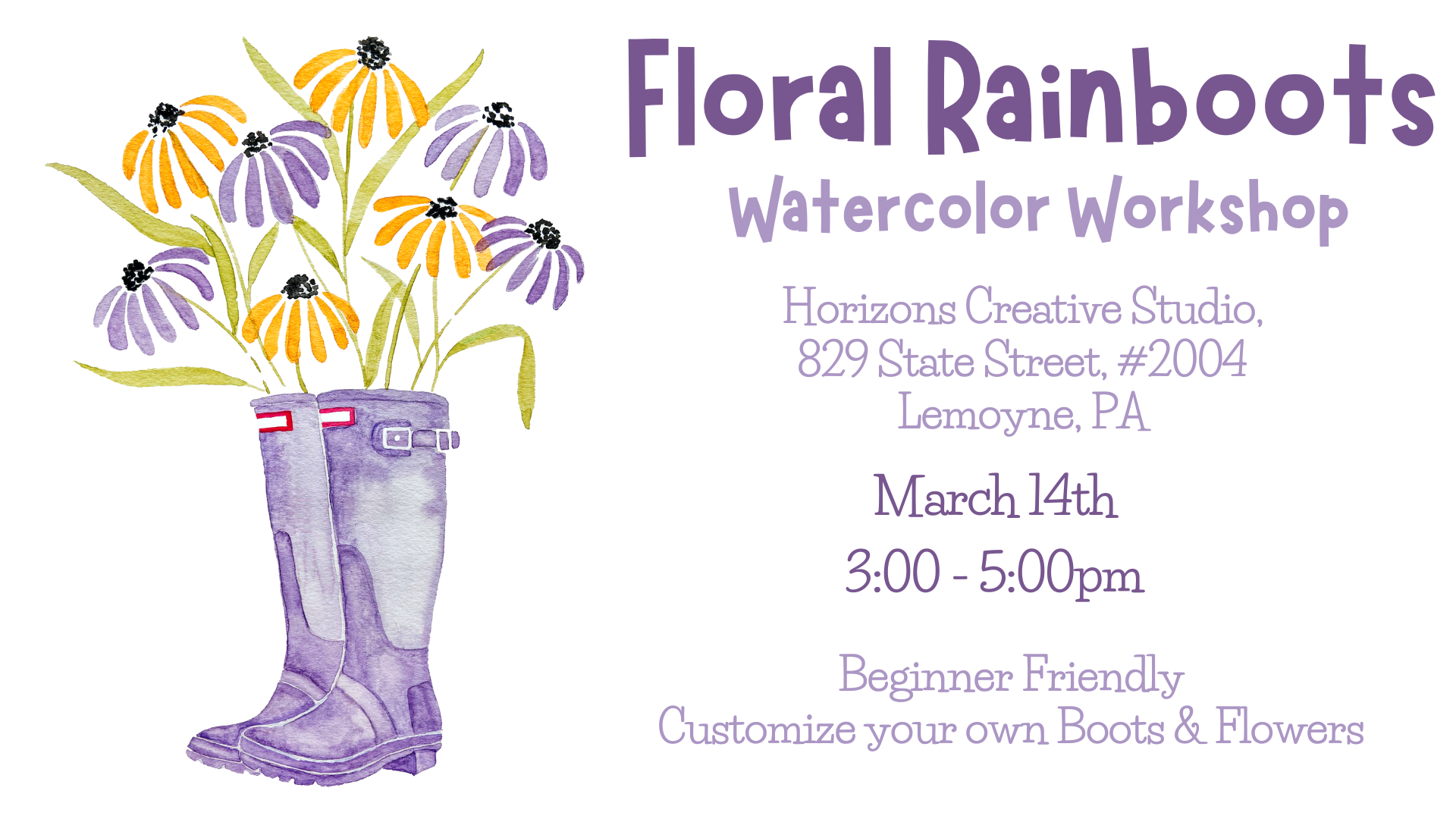 Floral Rainboots Watercolor Workshop
