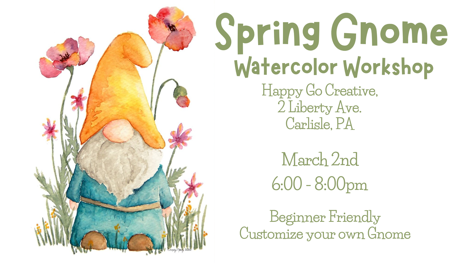 Spring Gnome Watercolor Workshop