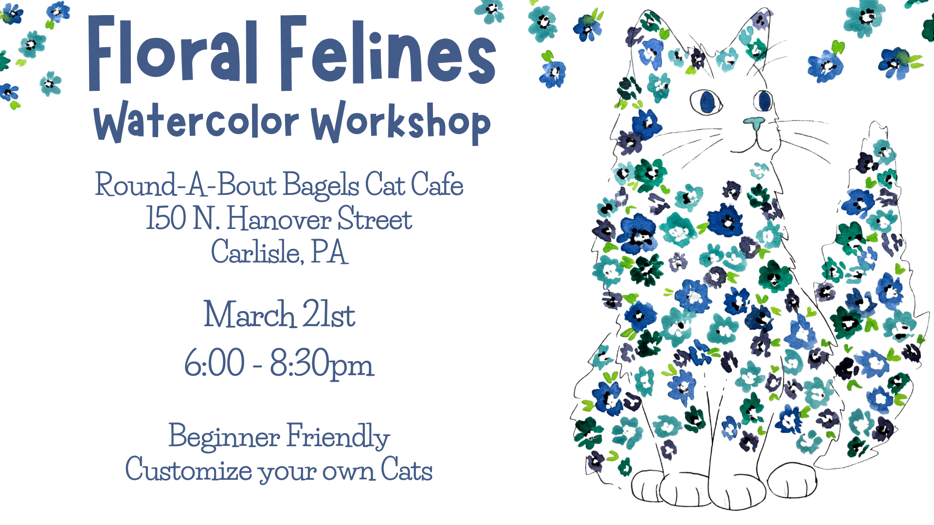 Floral Felines Watercolor Workshop
