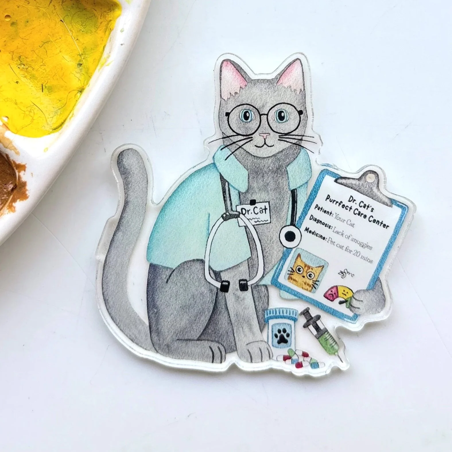 Cat Doctor Acrylic Magnet