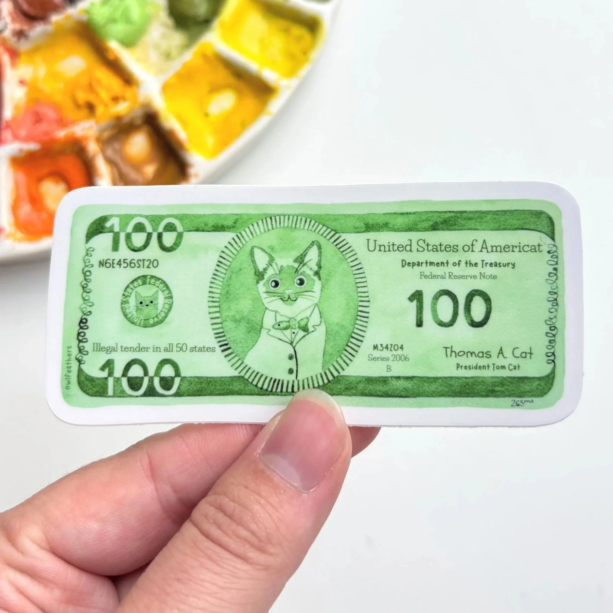Cat Money Sticker