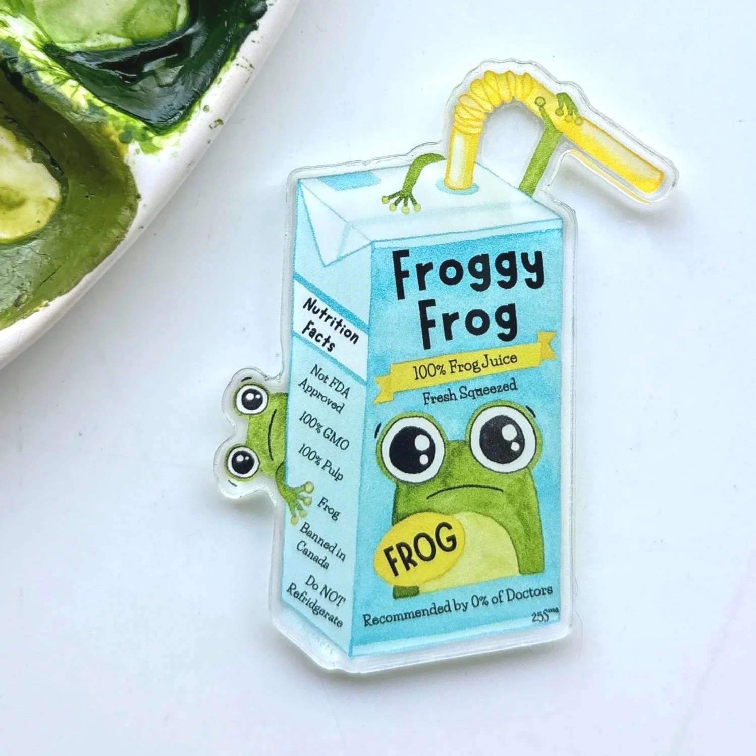 Frog Juice Box Acrylic Magnet