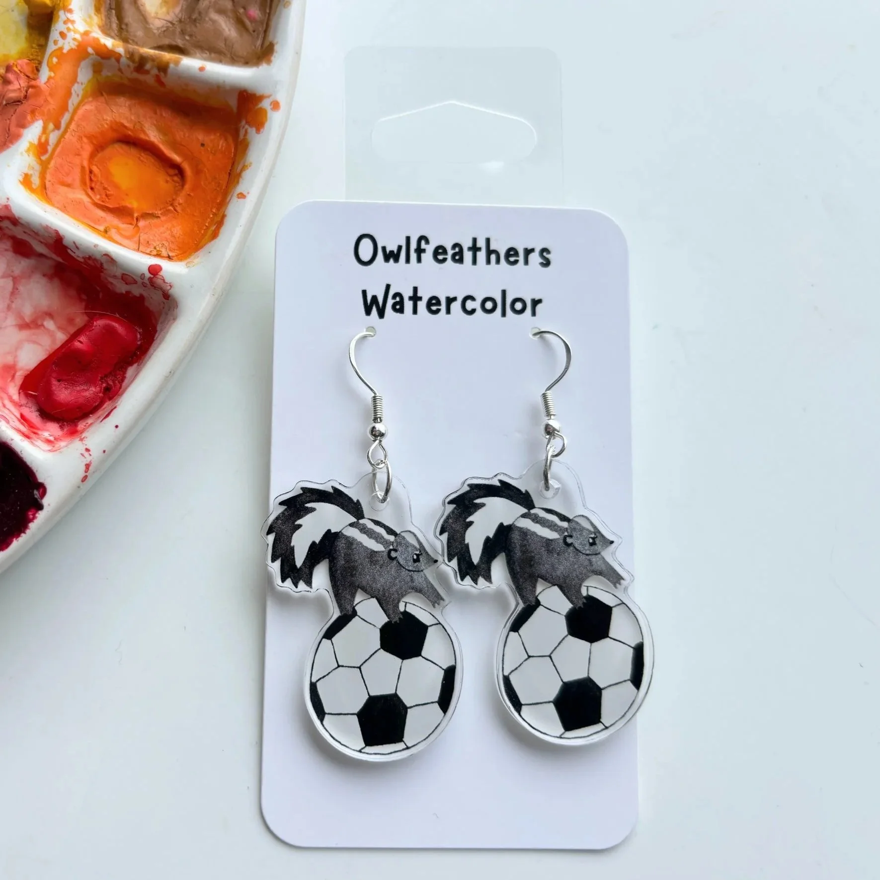 Skunk Soccer Earrings