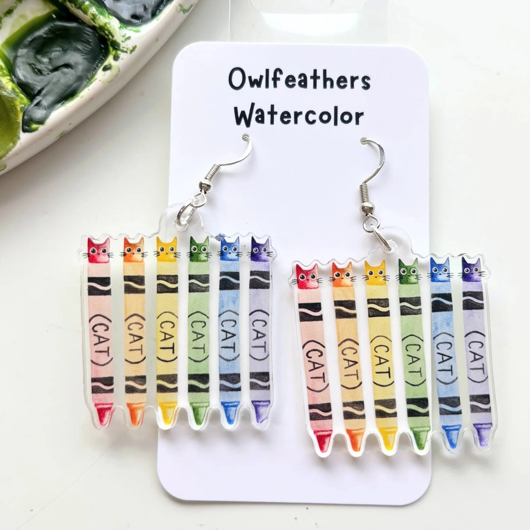 Crayon Cat Earrings