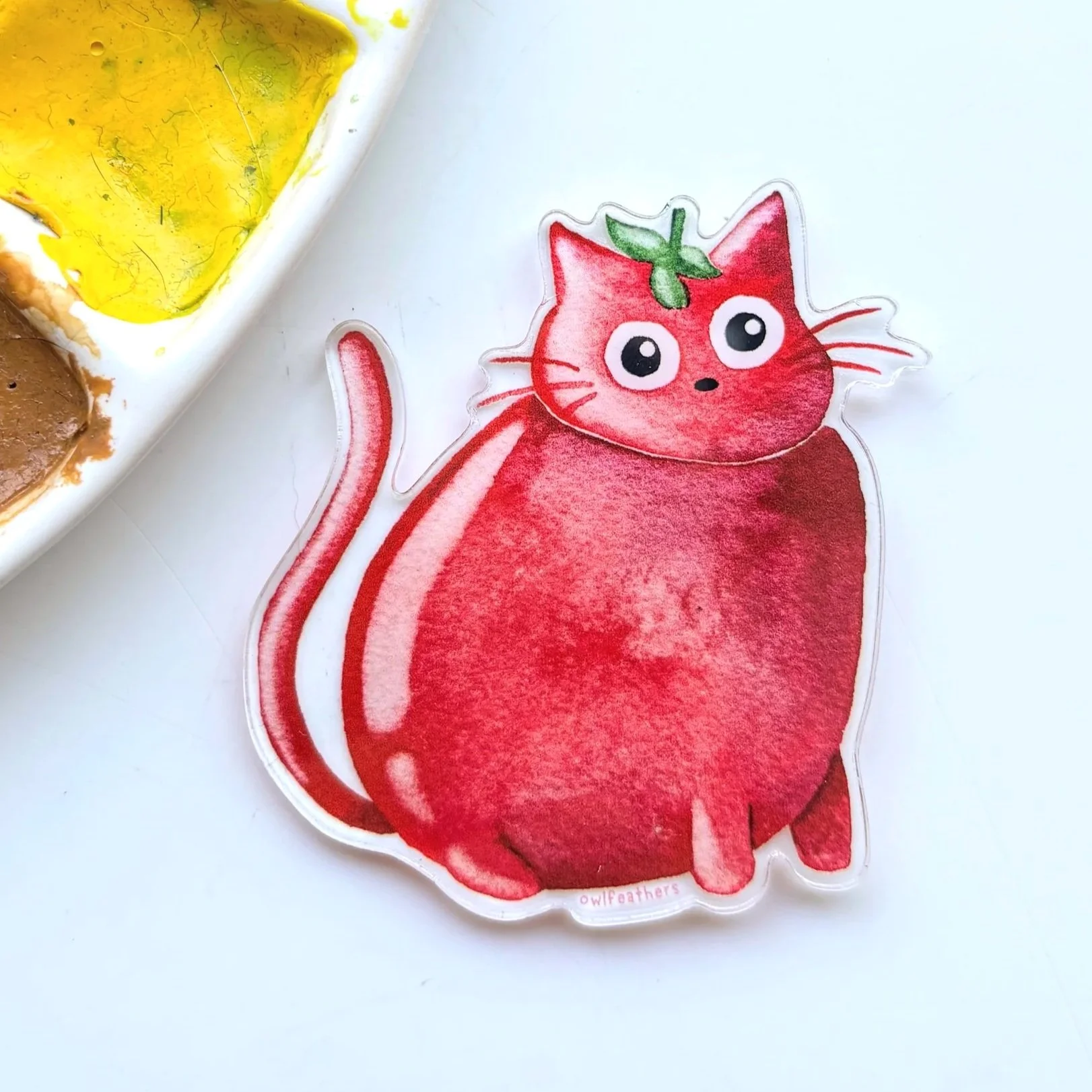 Cat Tomato Acrylic Magnet