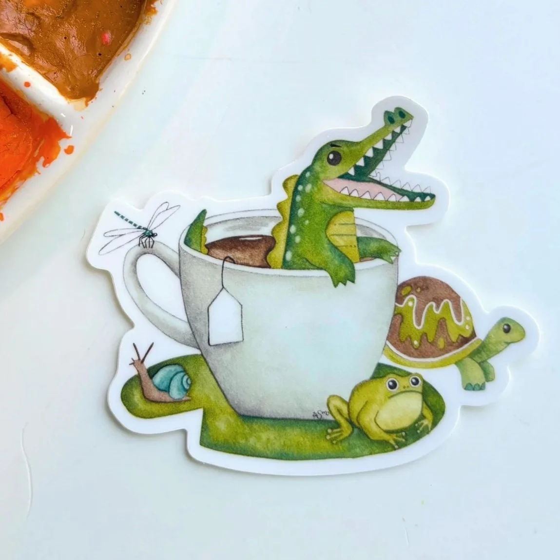 Alligator Teacup Sticker