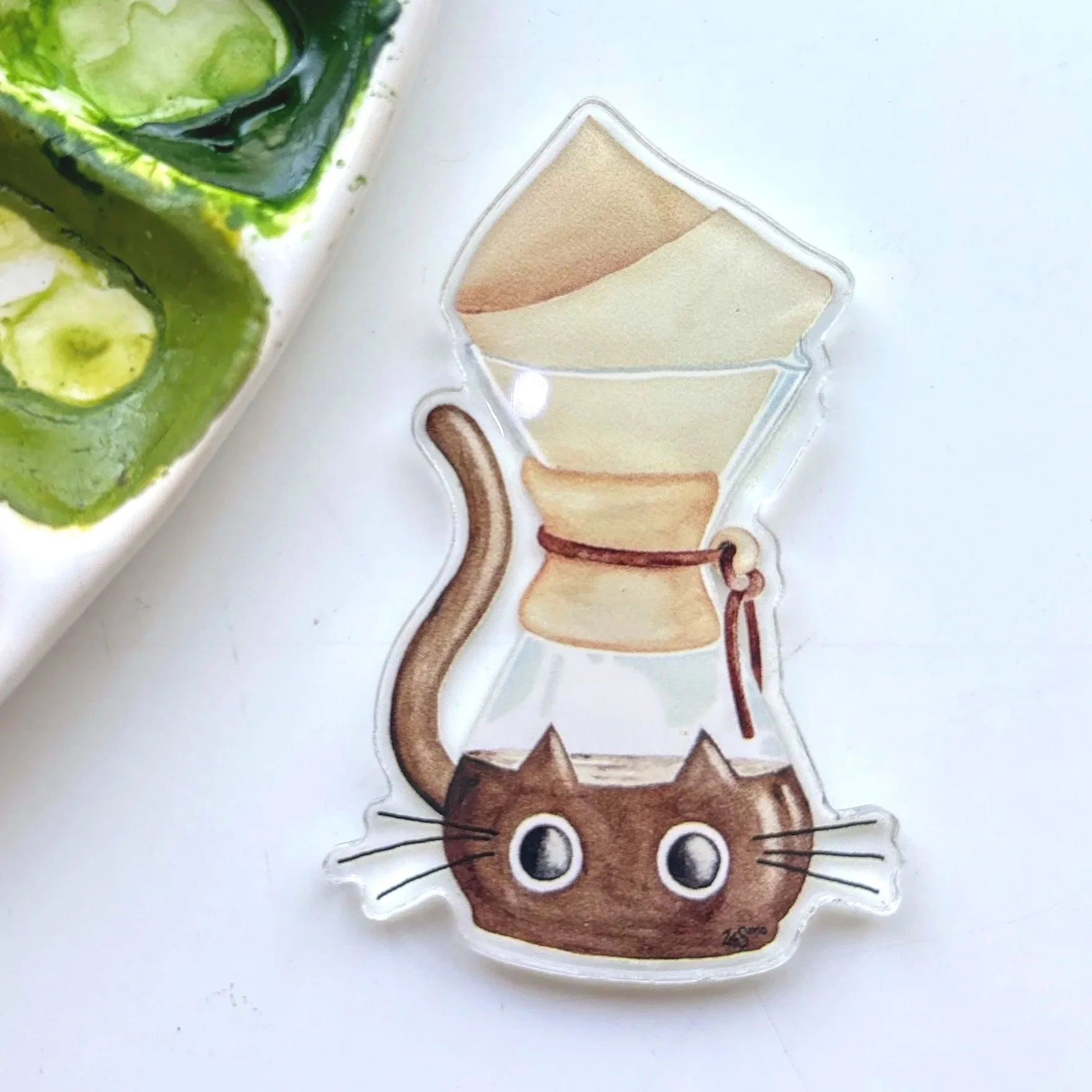 Cat Coffee Acrylic Magnet