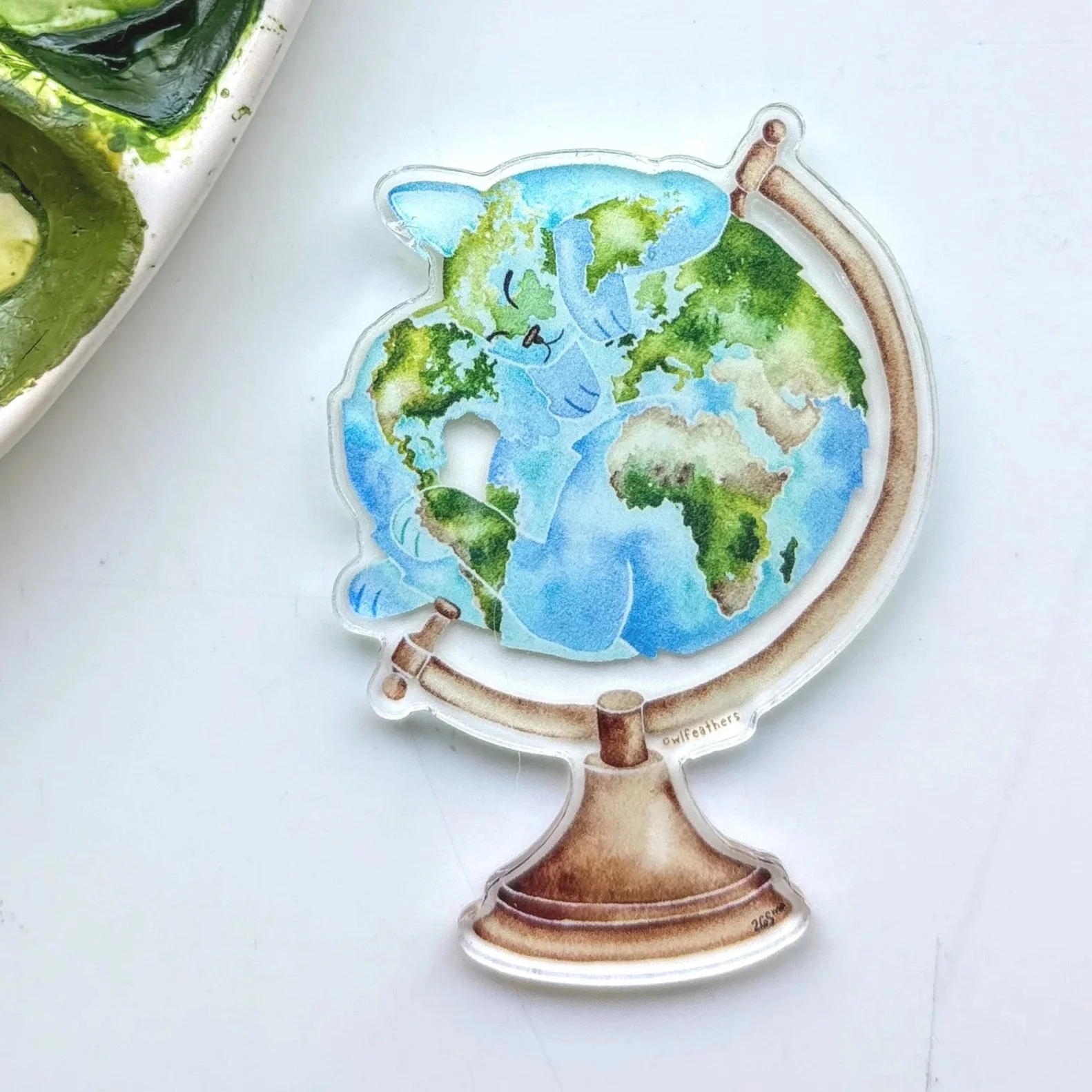 Globe Cat Acrylic Magnet