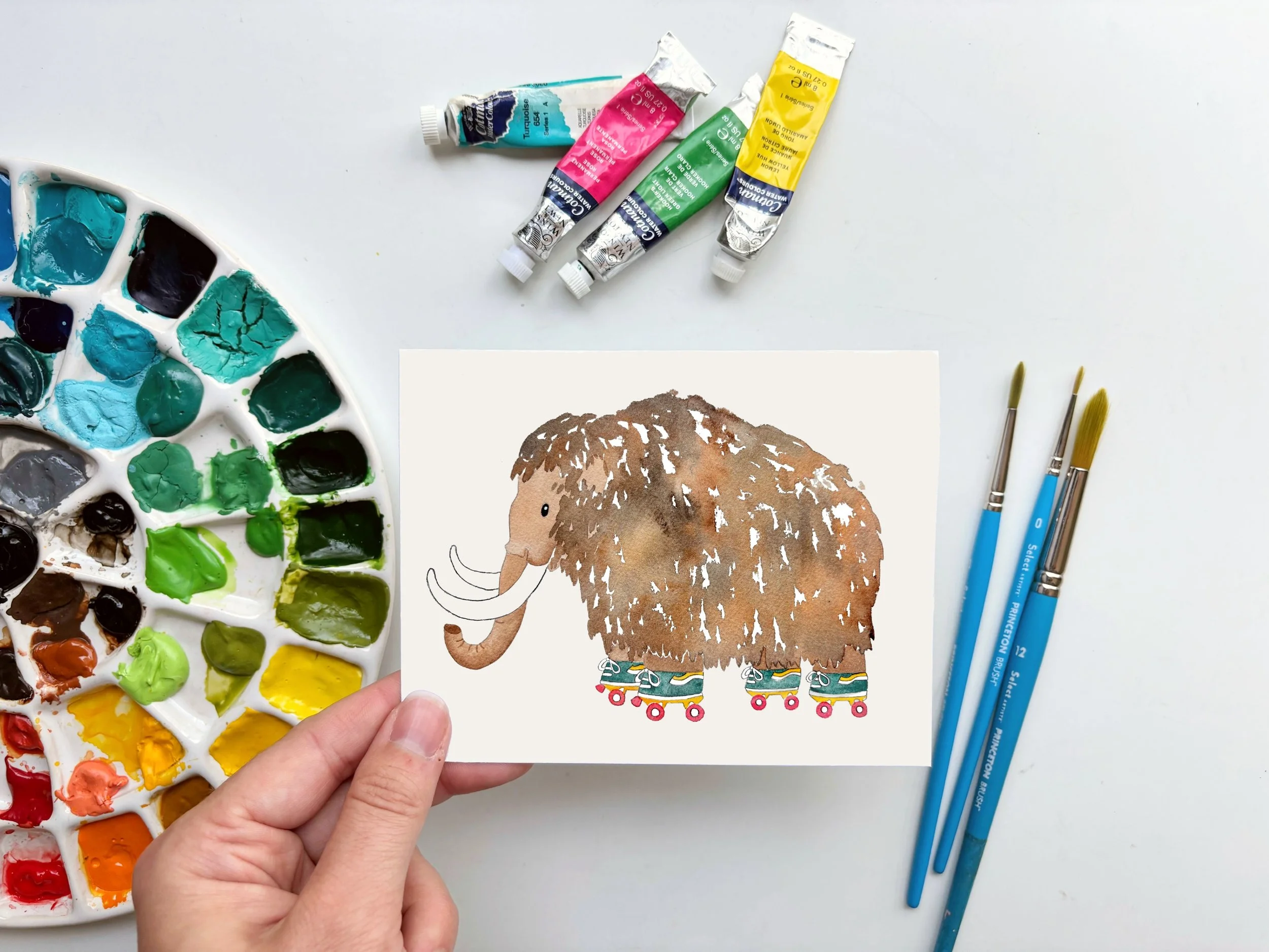 Mammoth Rollerskating Greeting Card