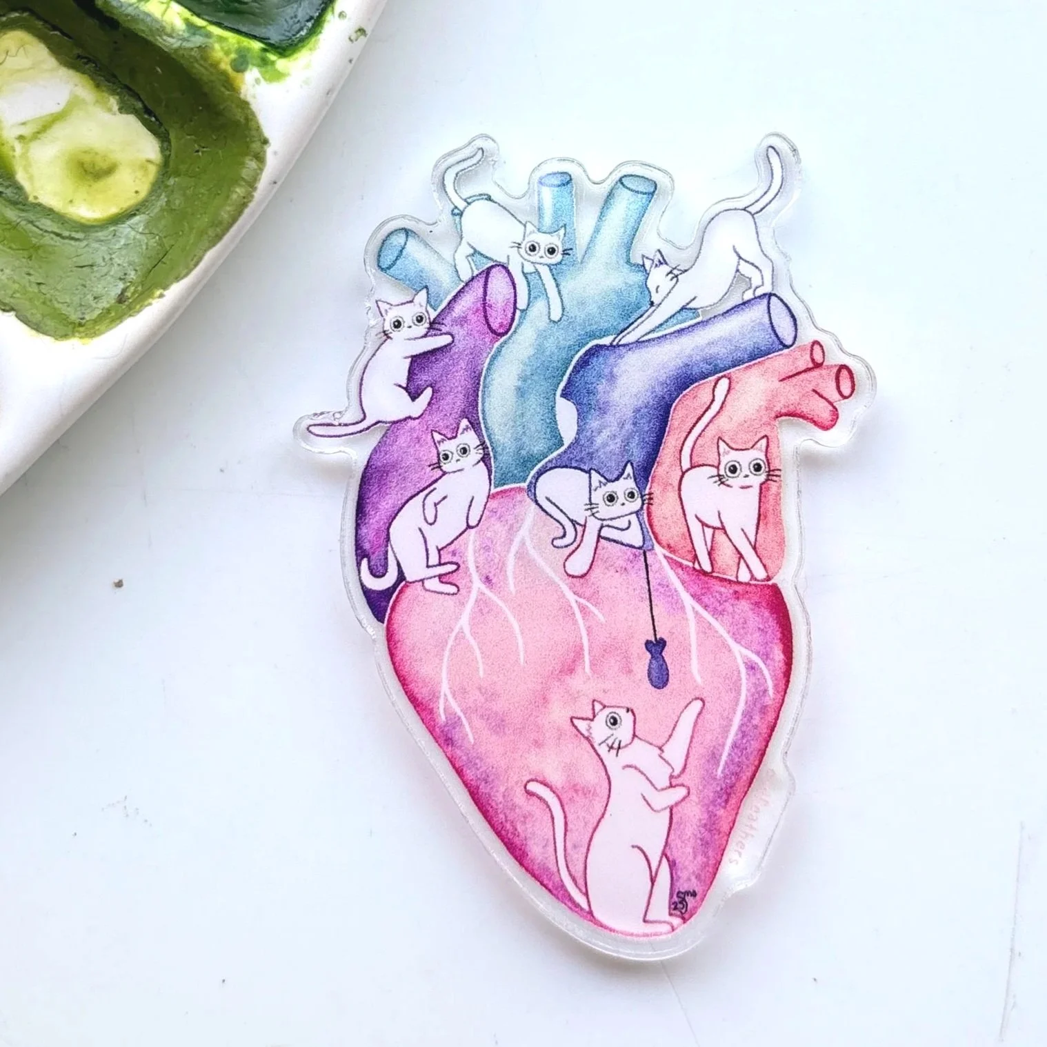 Cat Heart Acrylic Magnet