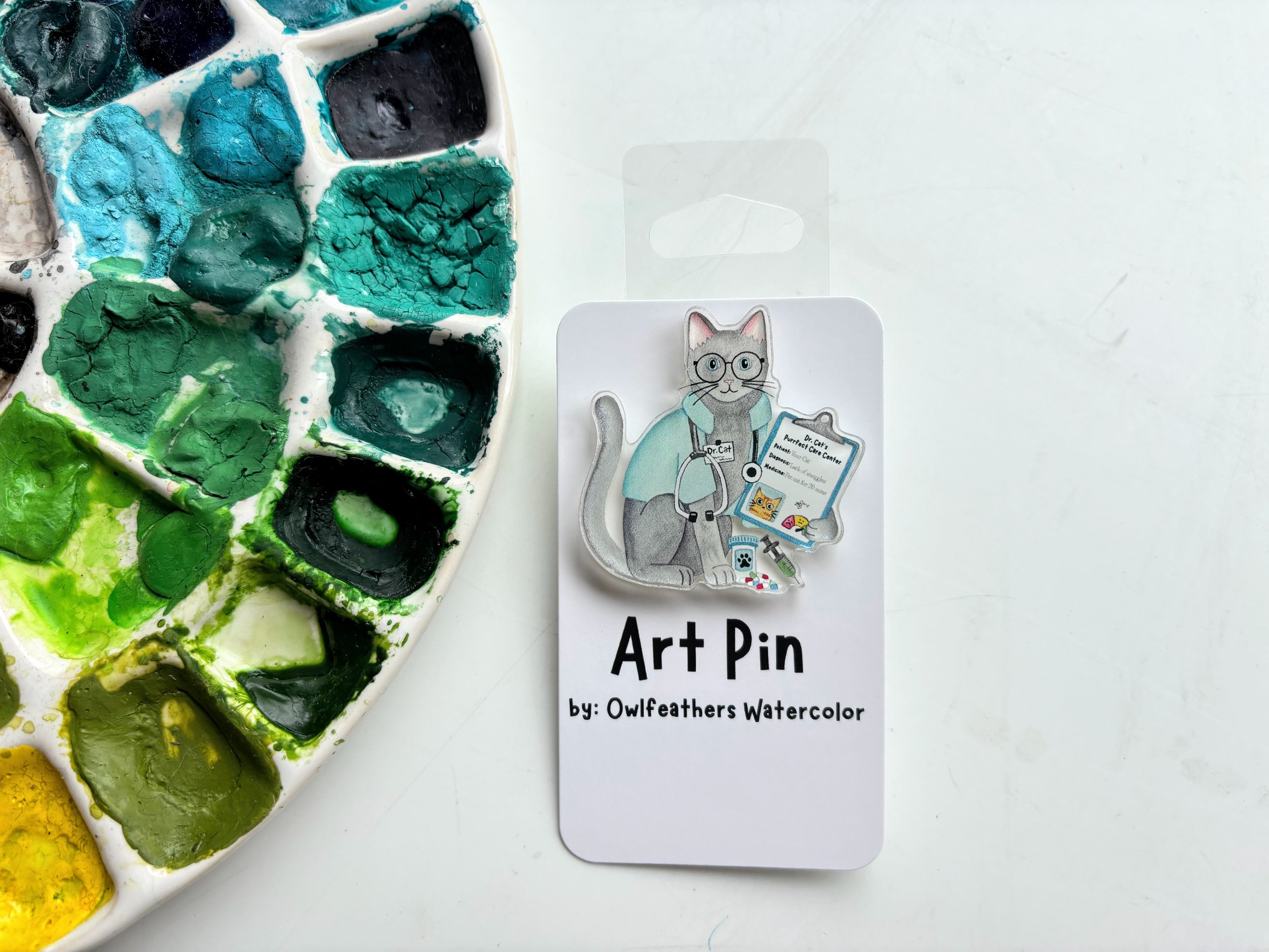 Cat Veternarian, Nurse, Doctor Medical Acrylic Pin
