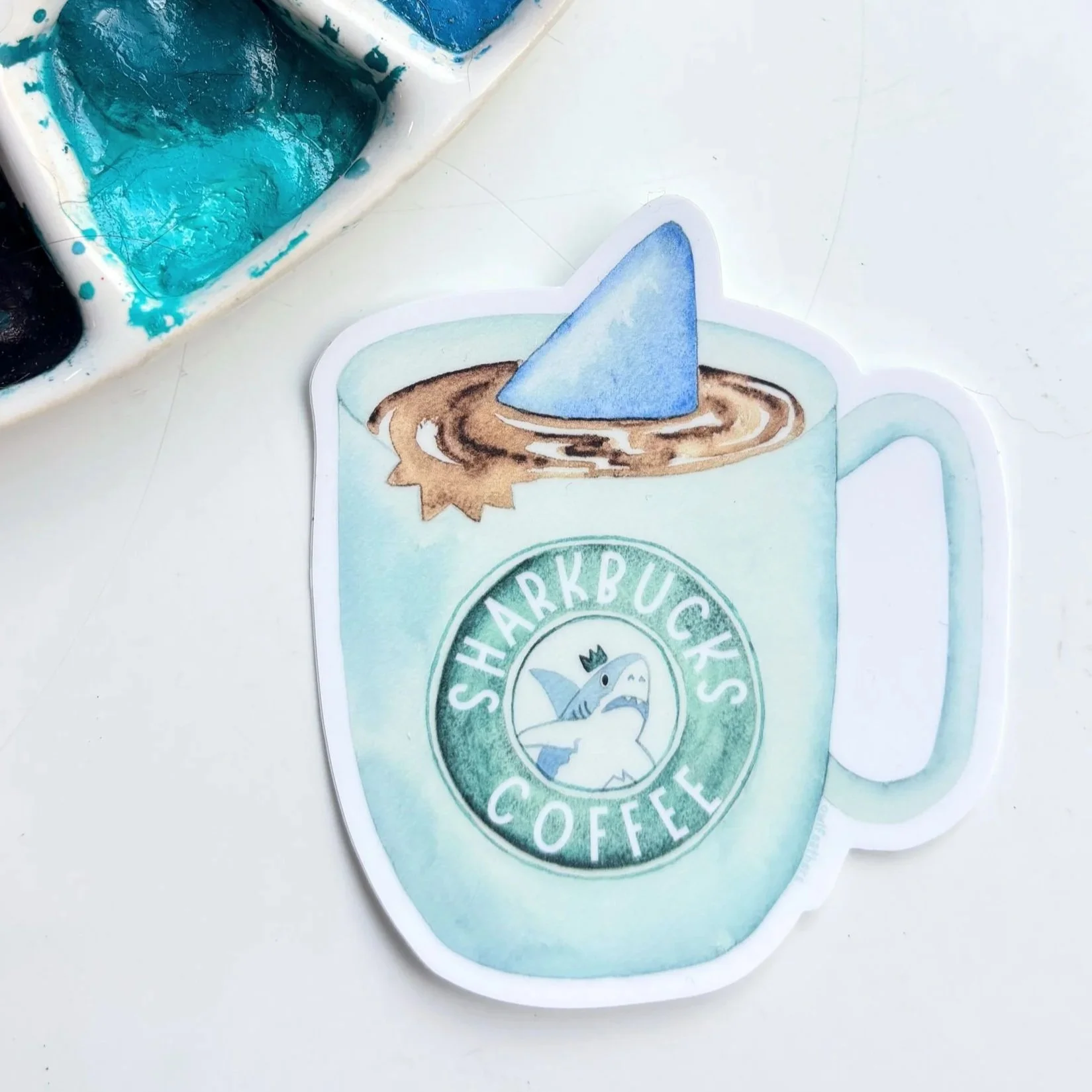 Shark Coffee Sticker