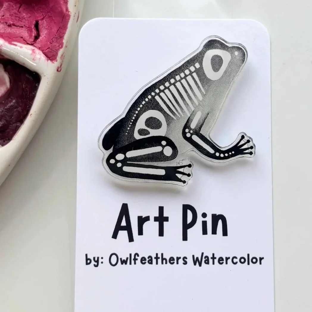 Skeleton Frog Pin