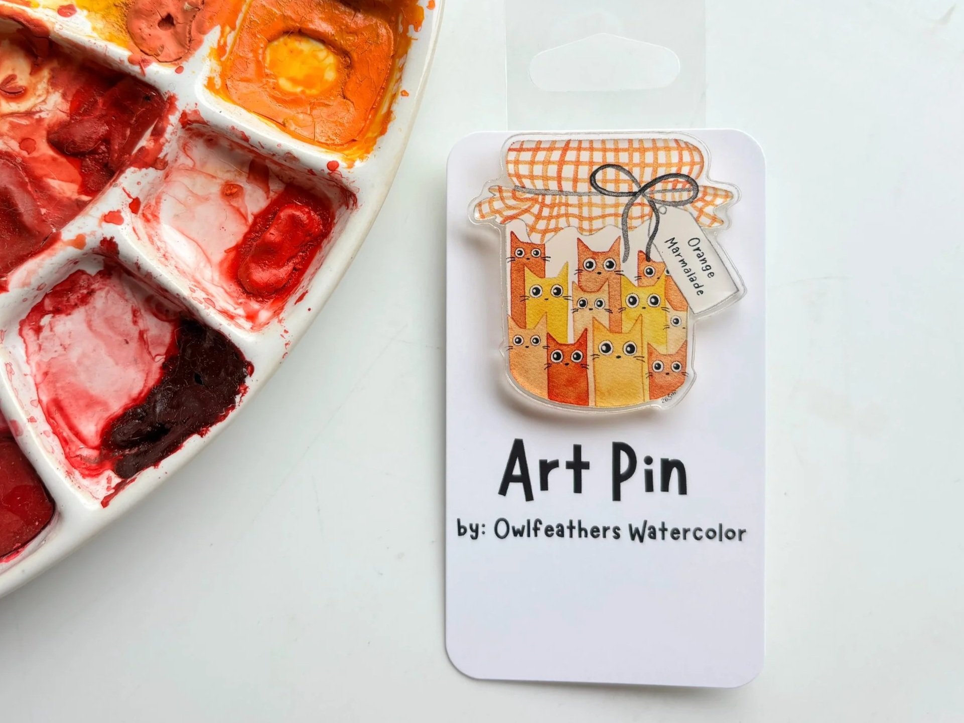 Orange Marmalade Cat Acrylic Pin