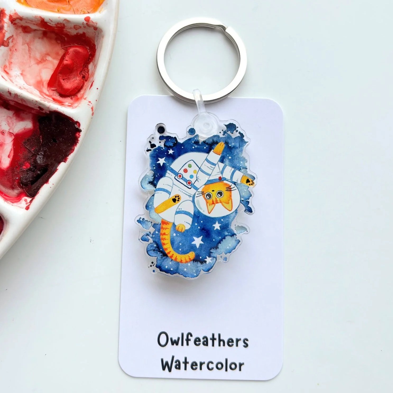 Astronaut Cat Keychain