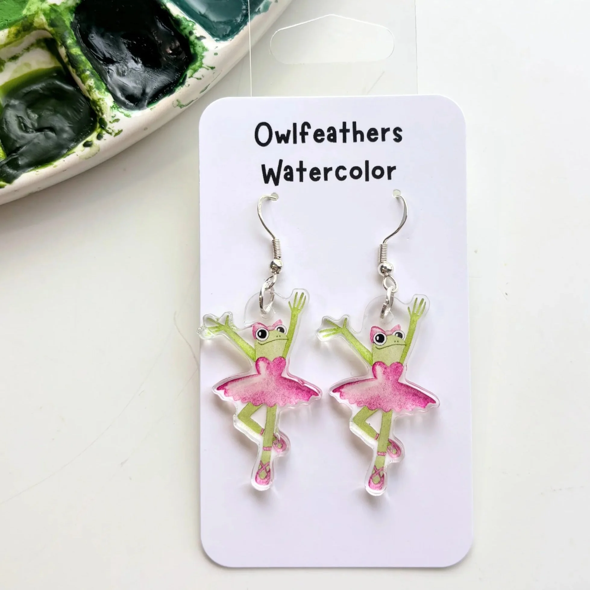 Ballerina Frog Earrings