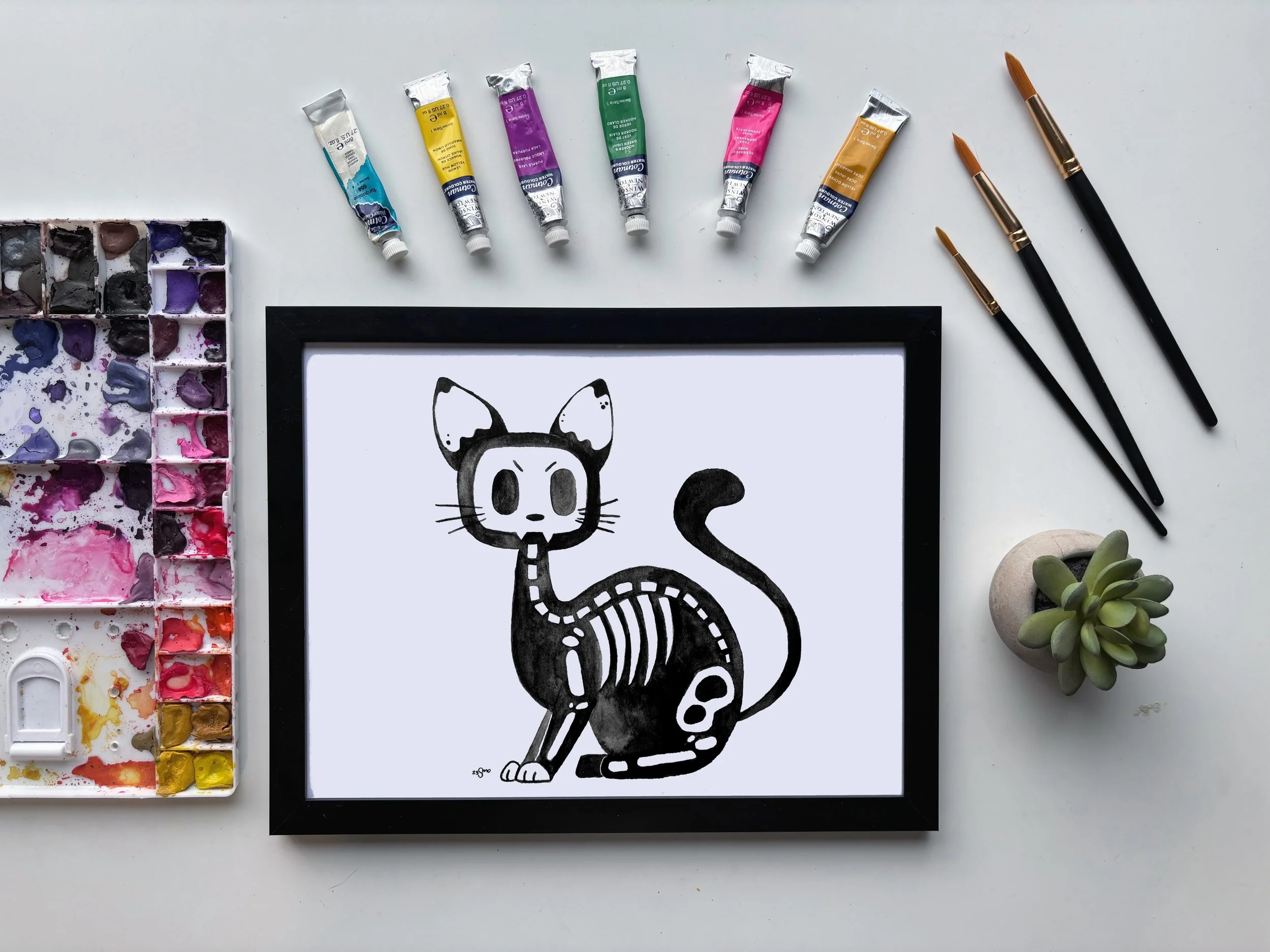 Skeleton Cat Print