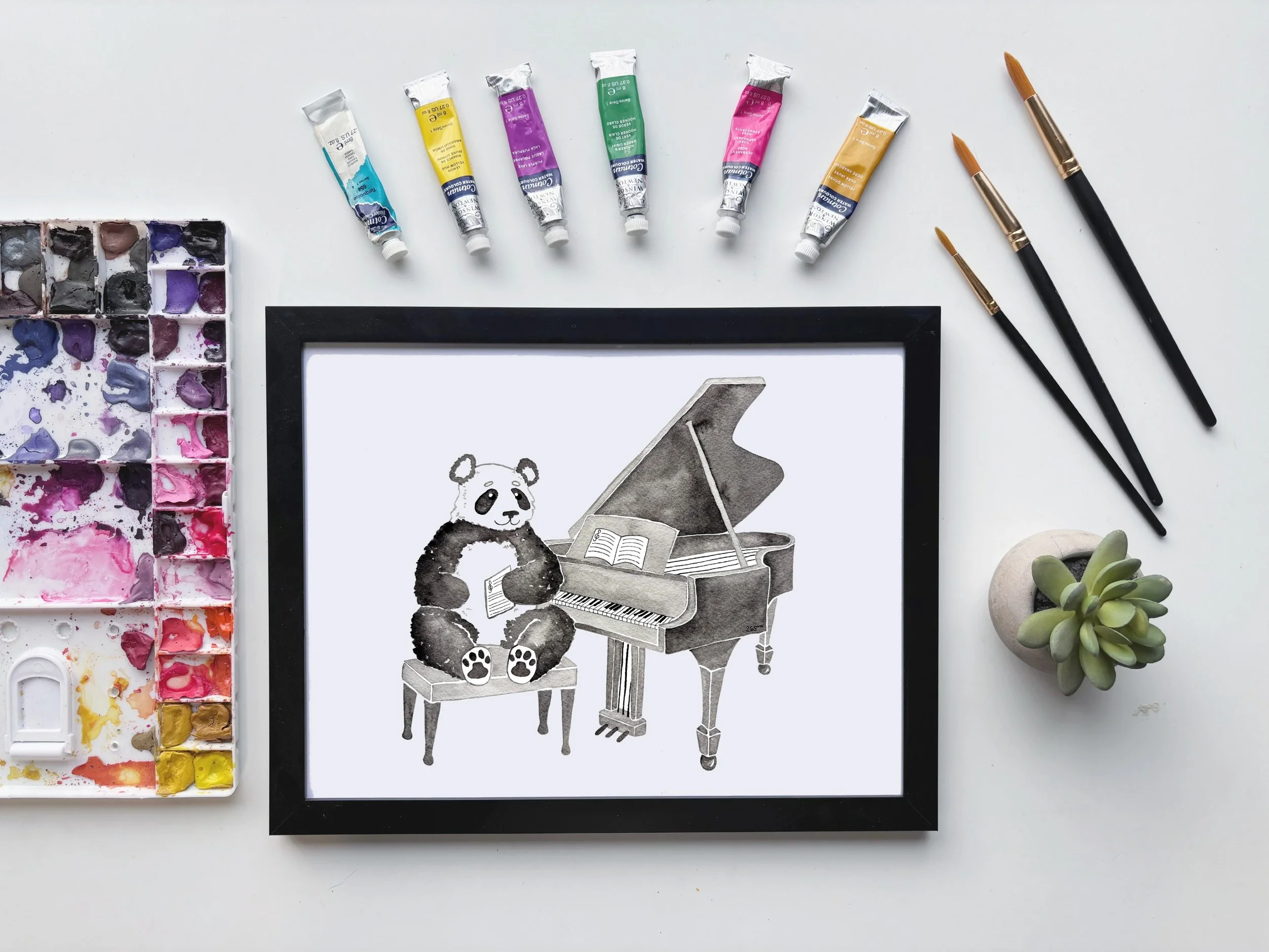 Panda Piano Print