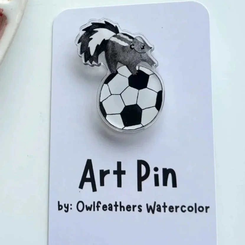Skunk Soccer Pin