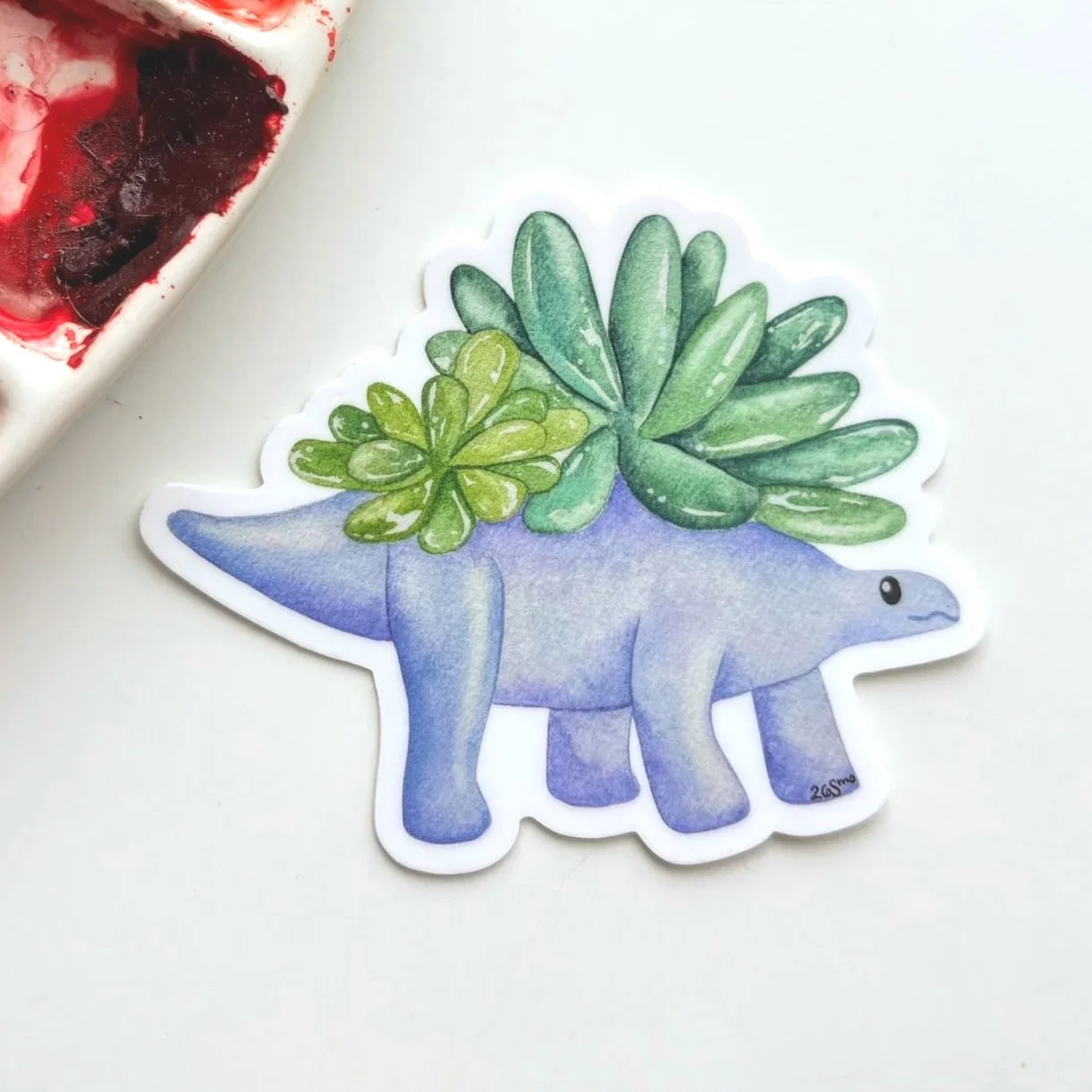 Purple Dinosaur Succulent Planter Sticker