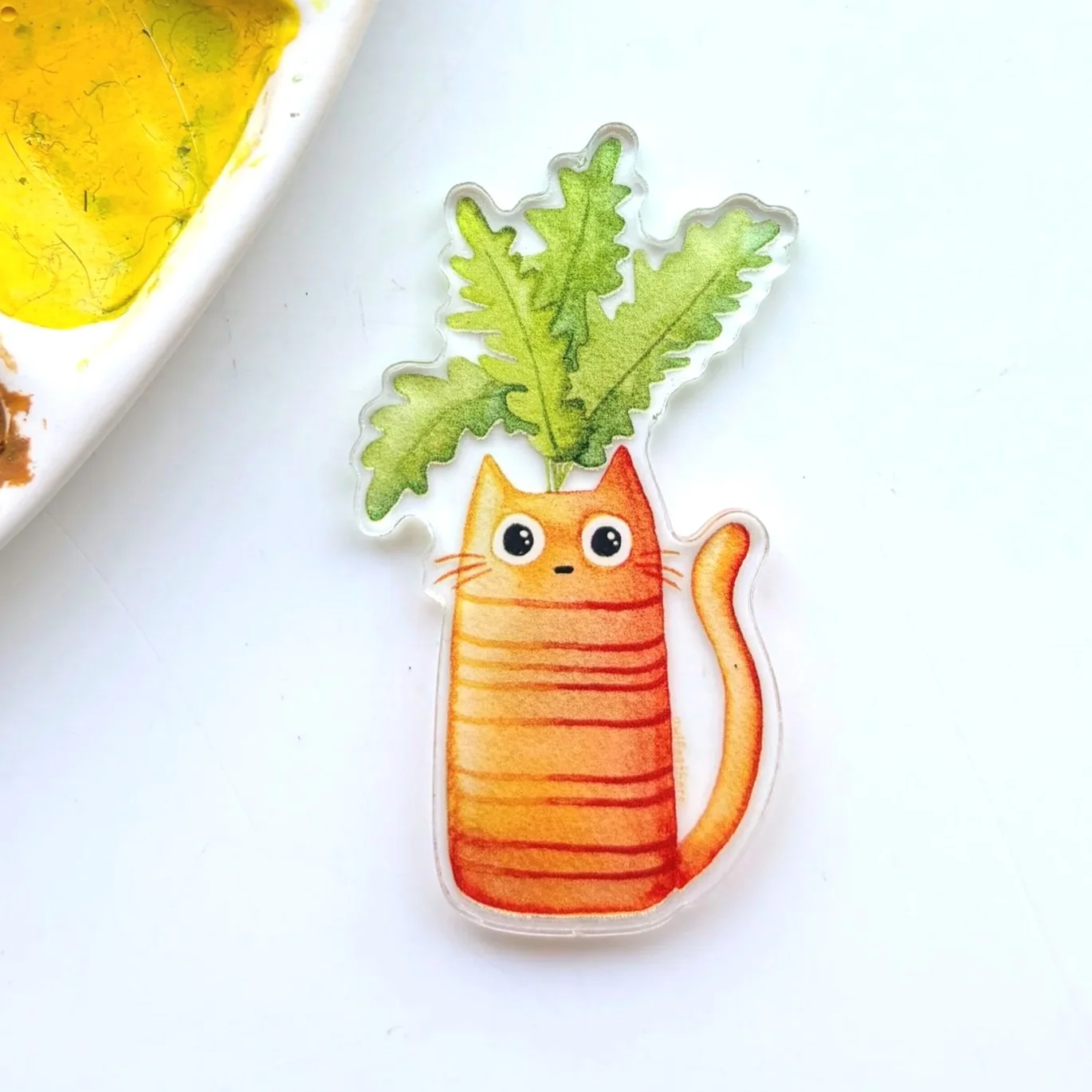 Cat Carrot Acrylic Magnet