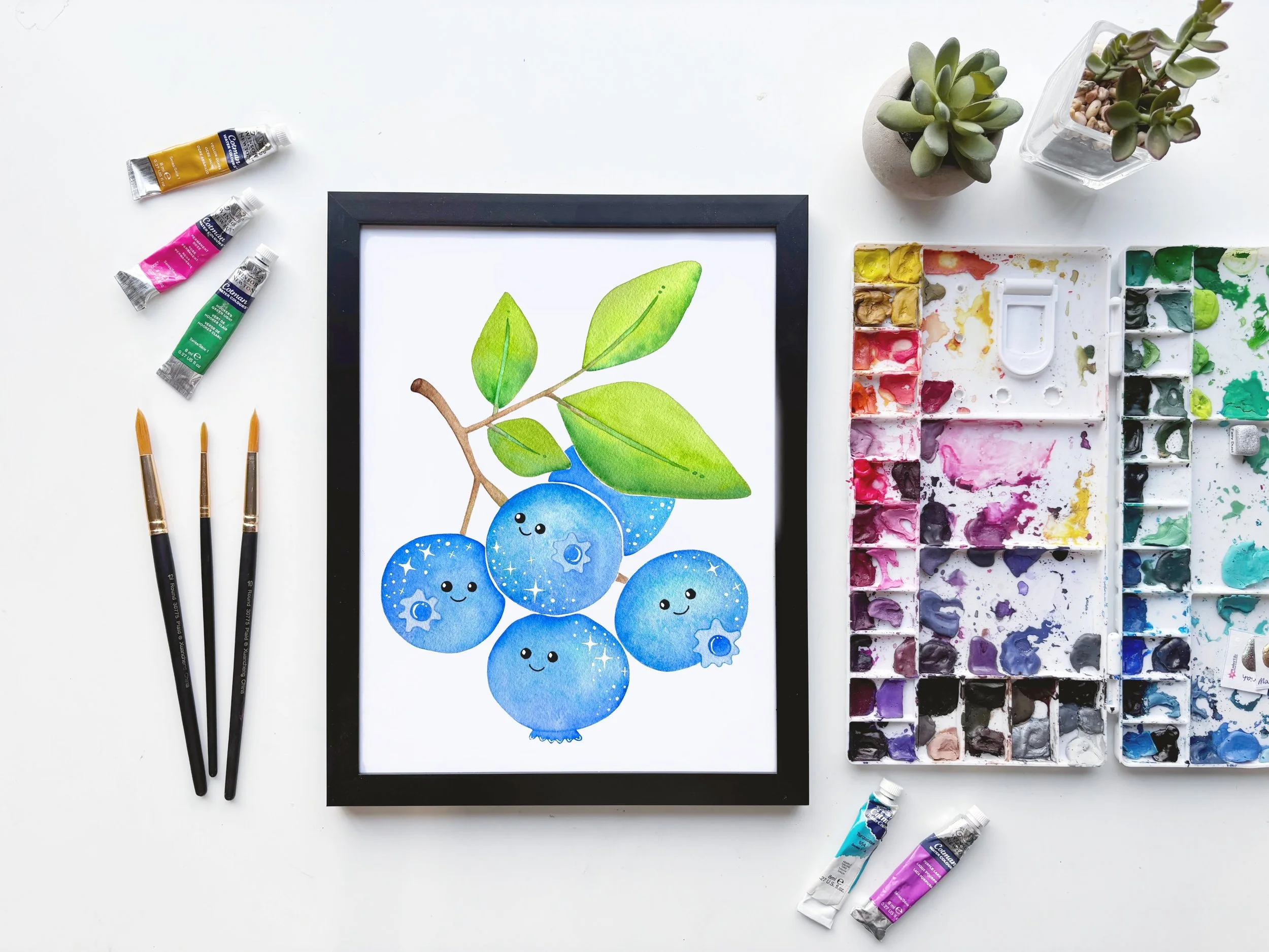 Blueberry Friends Print