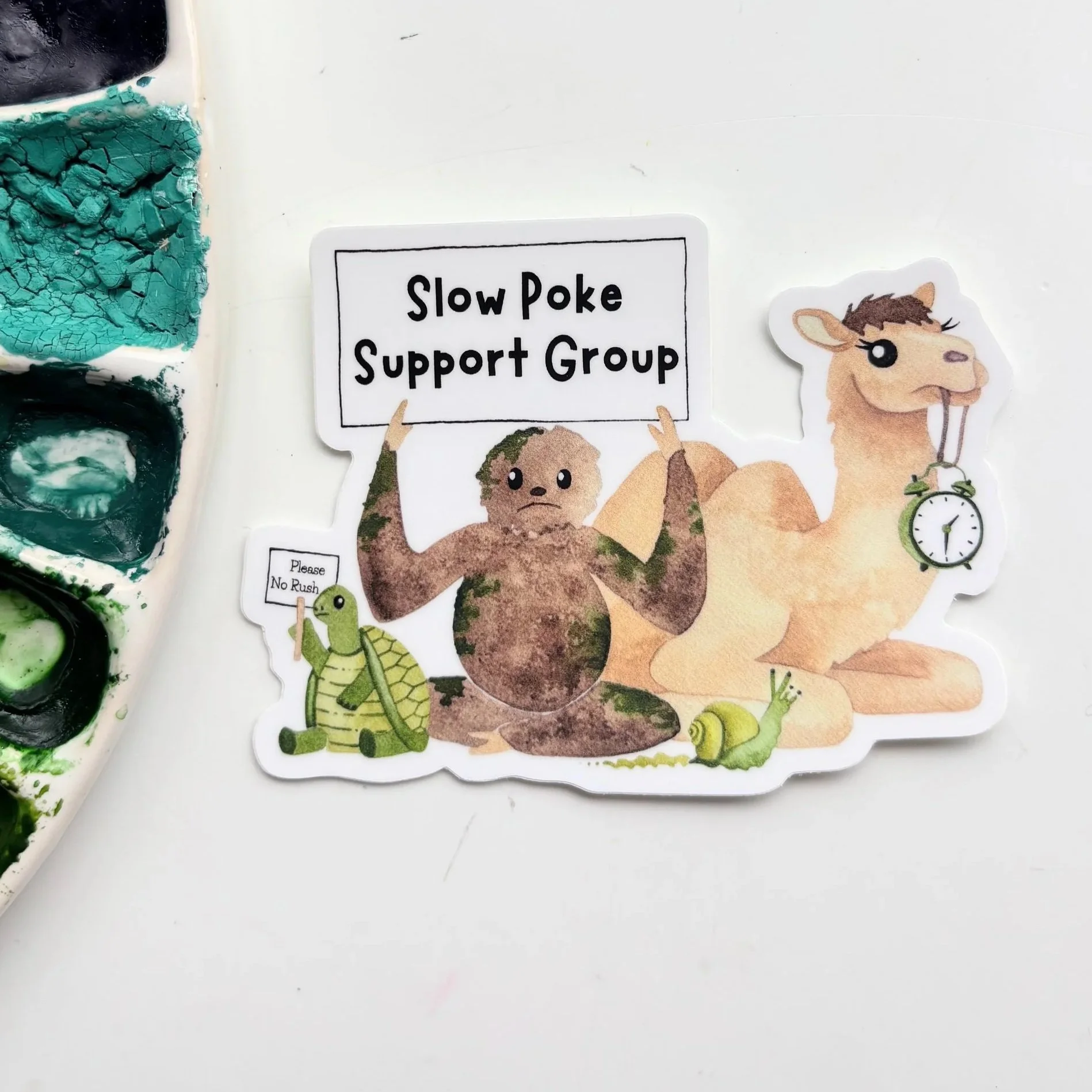 Sloth, Camel, Turtle Slowpoke Club Sticker