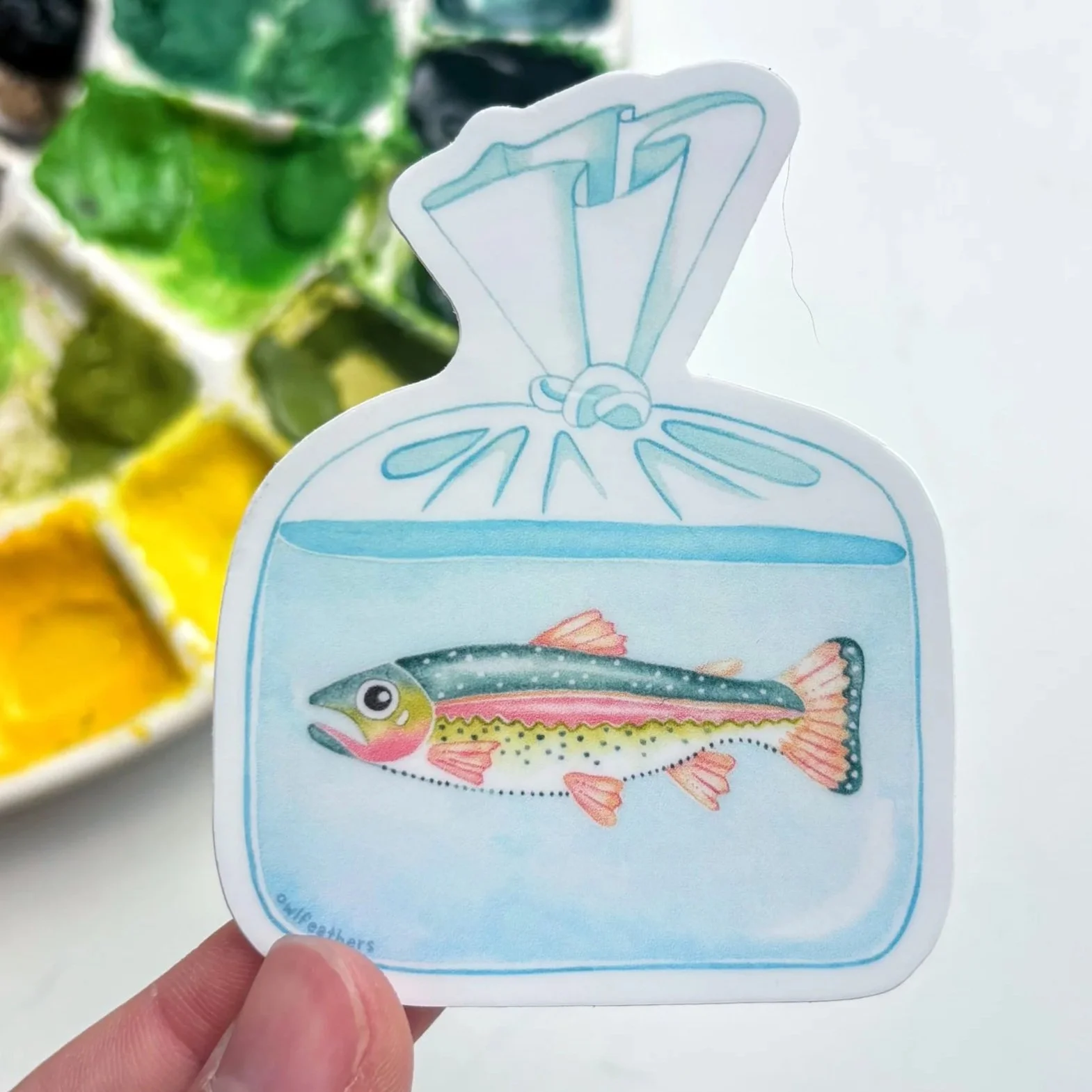 Trout in Bag Sticker