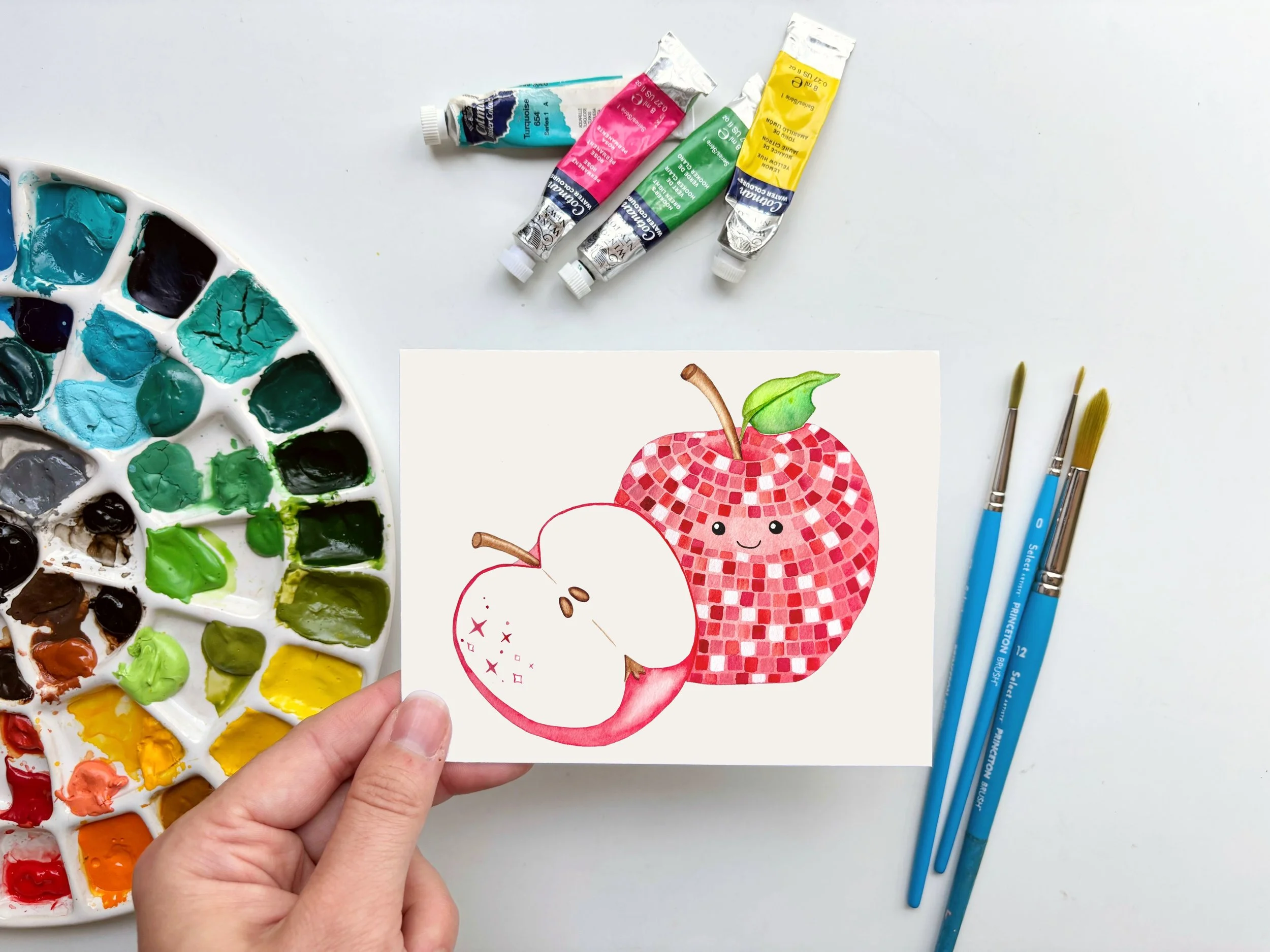Disco Apple Greeting Card