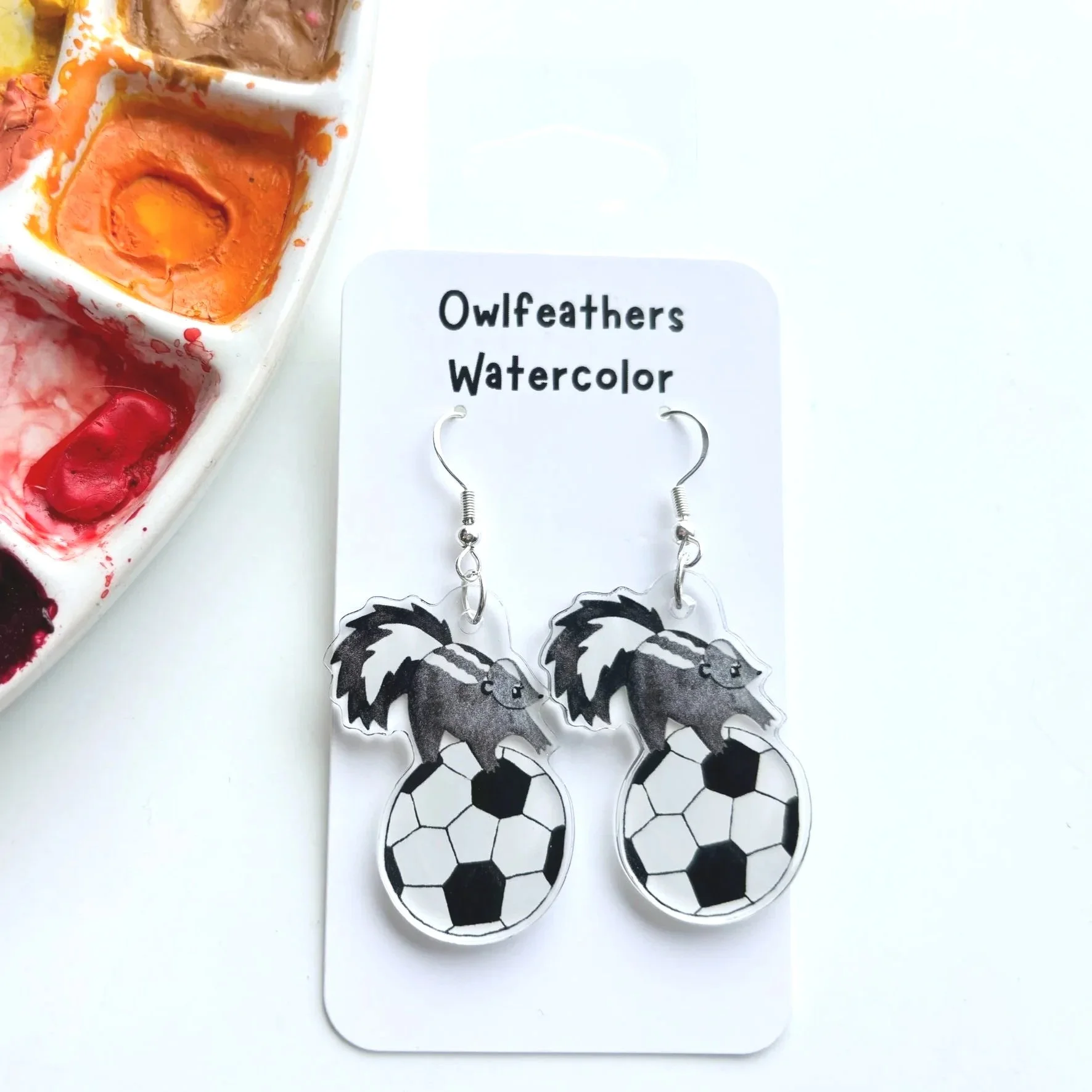 Skunk Soccer Earrings