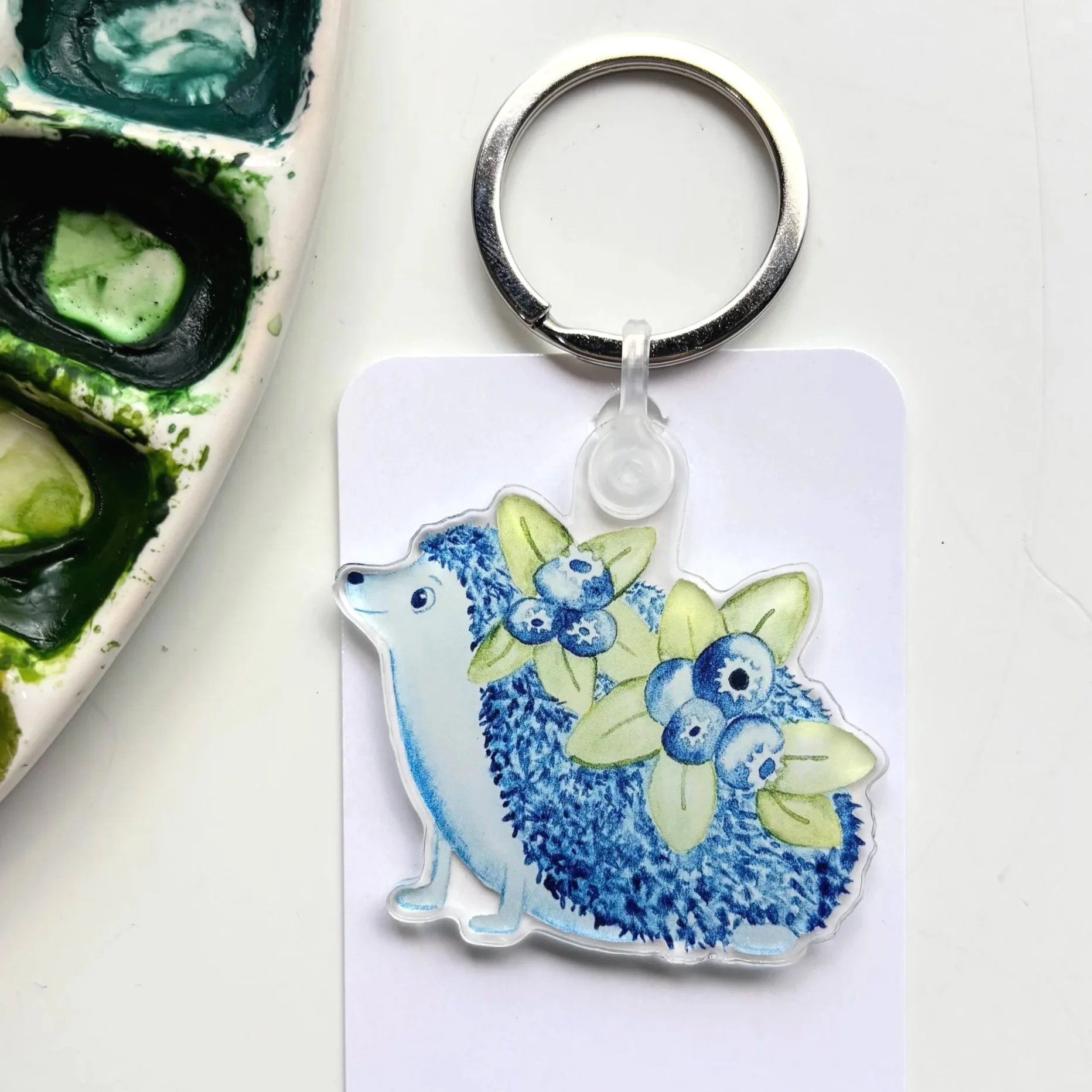 Blueberry Hedgehog Keychain