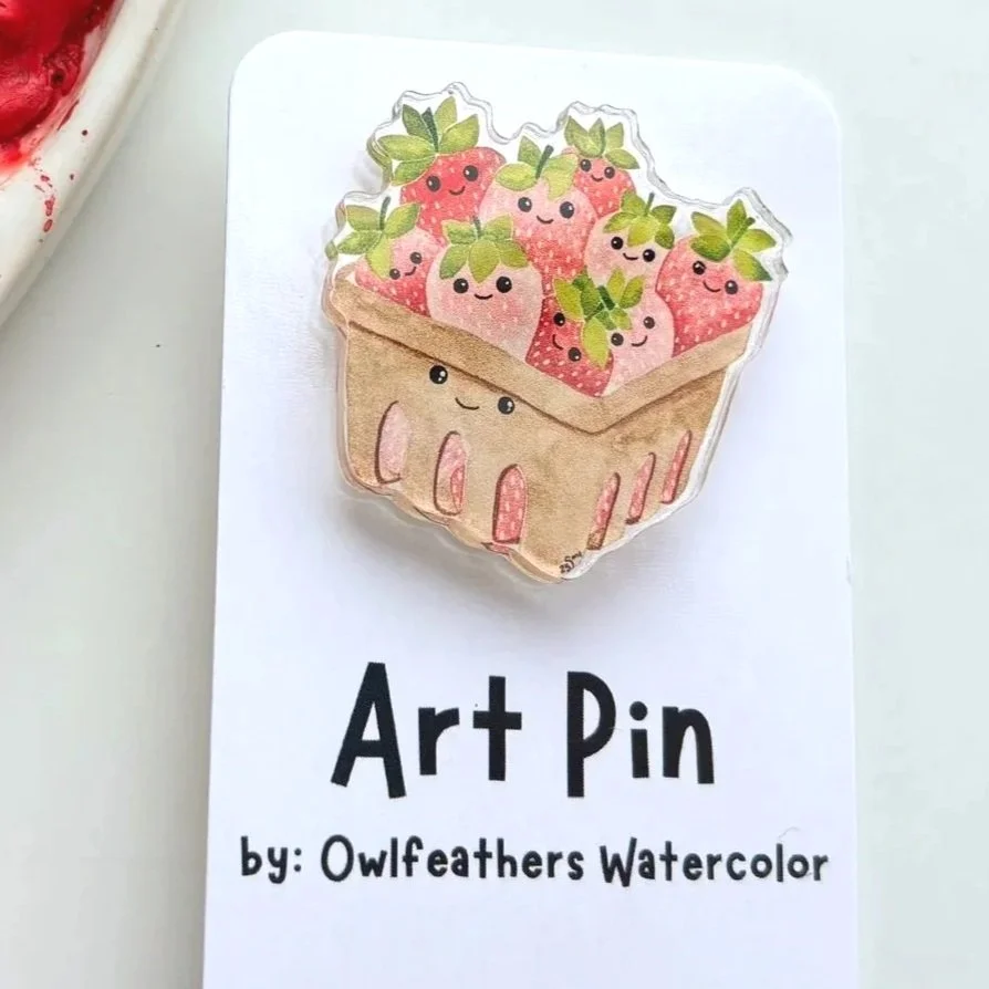 Strawberry Basket Friends Pin