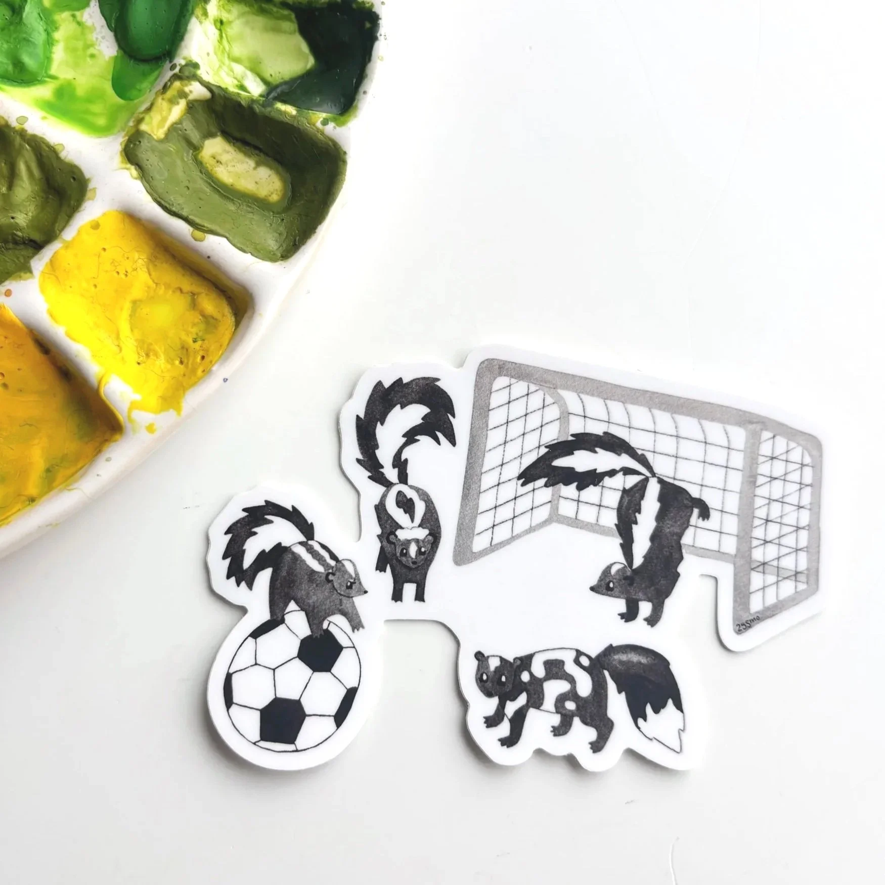 Skunk Soccer Team Watercolor Sticker