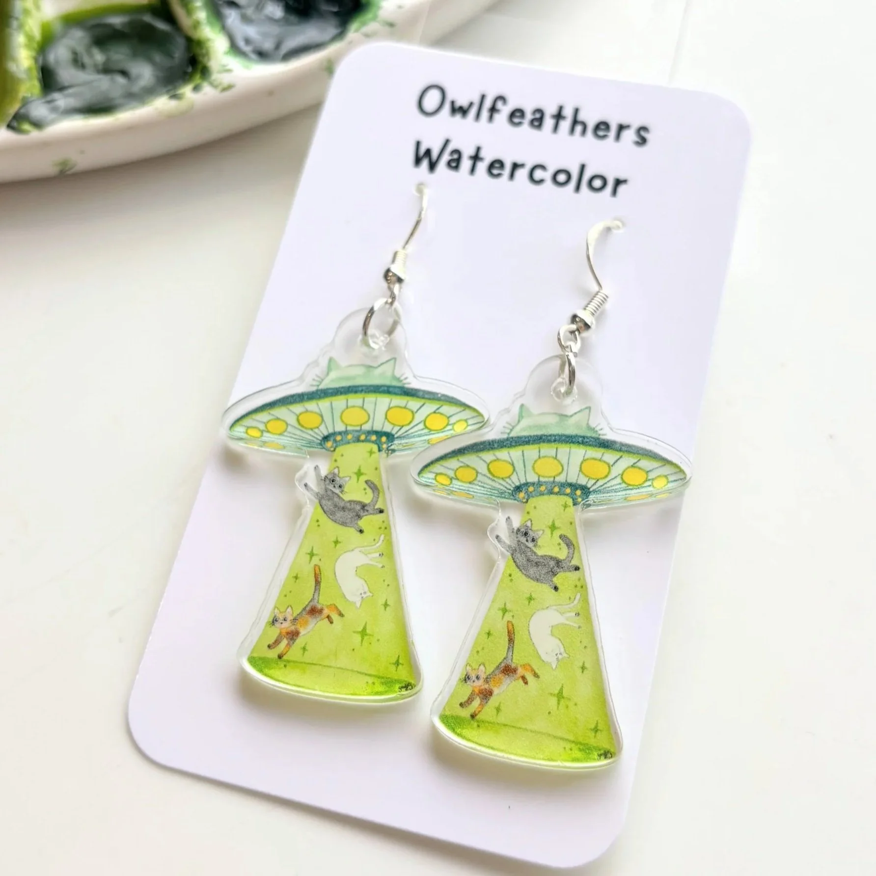 Alien Cat Earrings