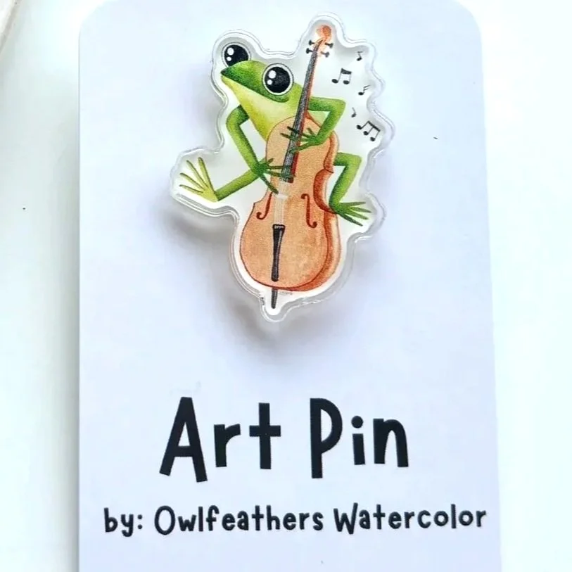 Fiddle Frog Pin