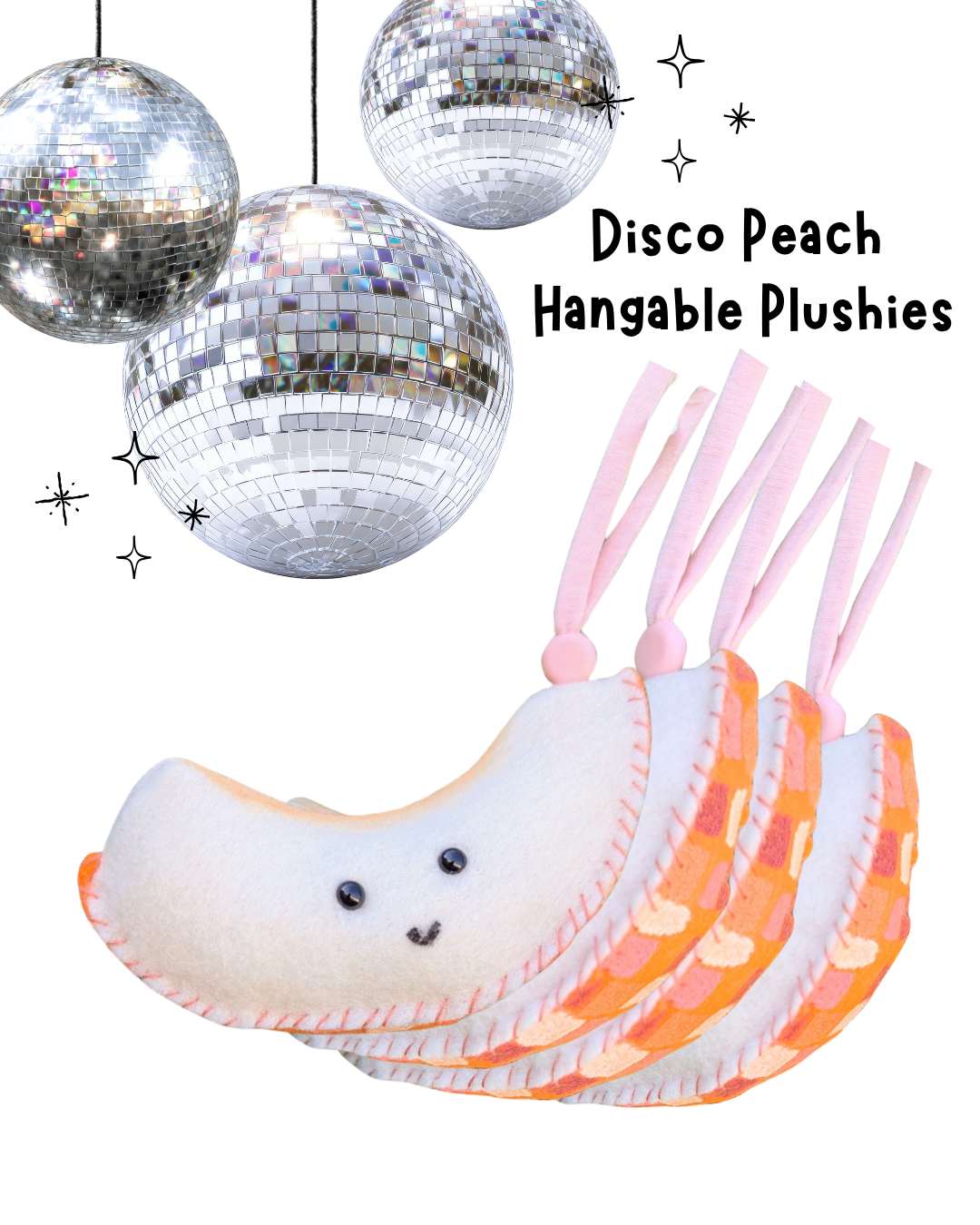 Disco Peach Hangable Plushie