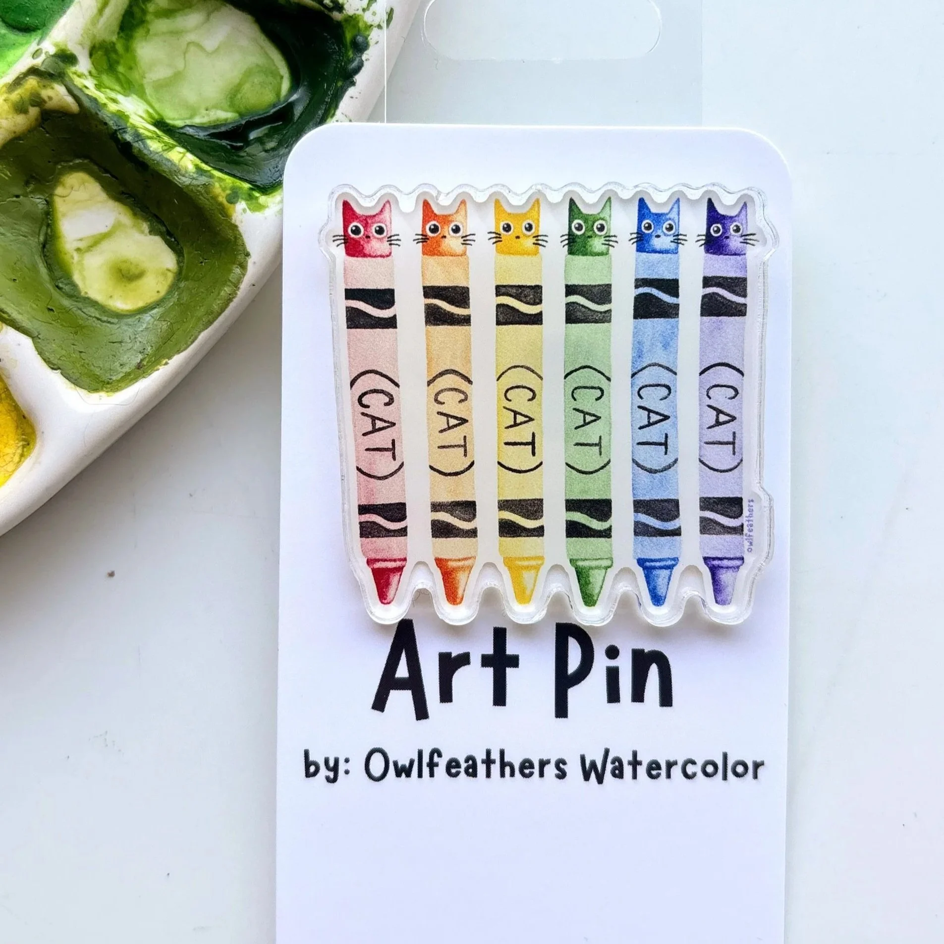 Crayon Cat Pin
