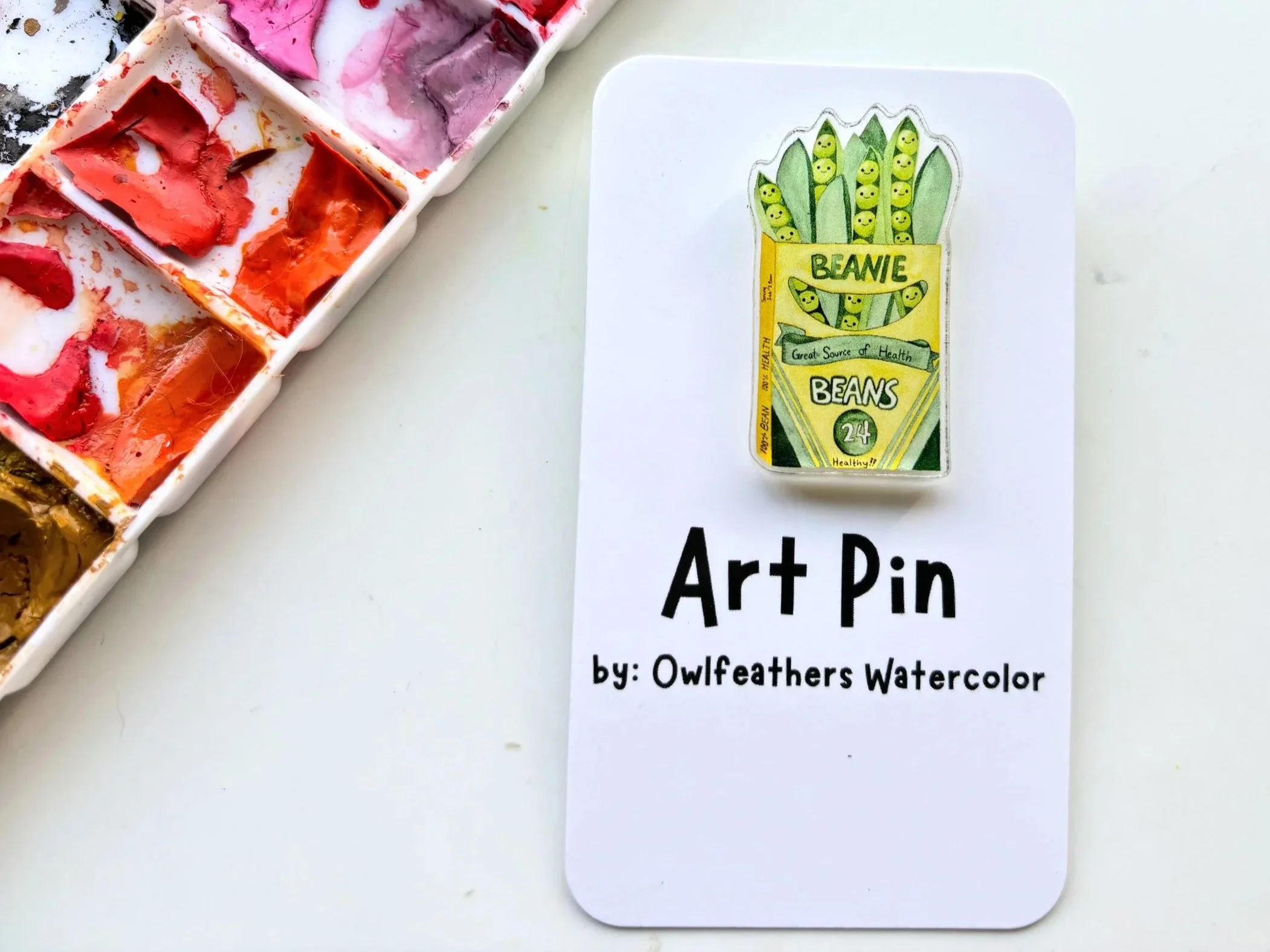Beanie Beans Acrylic Pin
