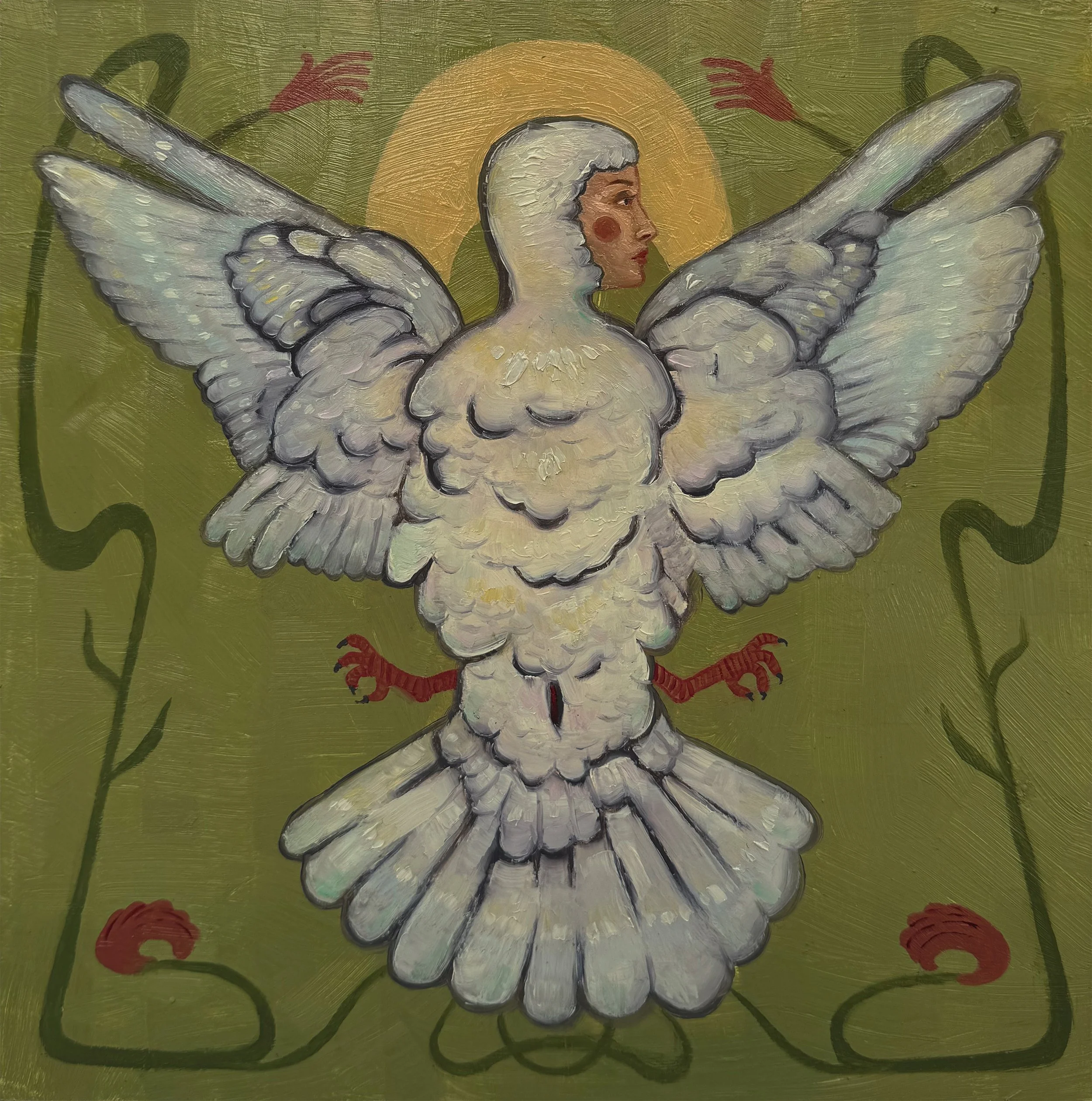 Messenger 
2025 Oil on Gesso Board 12x12" 
Inquire for Purchase